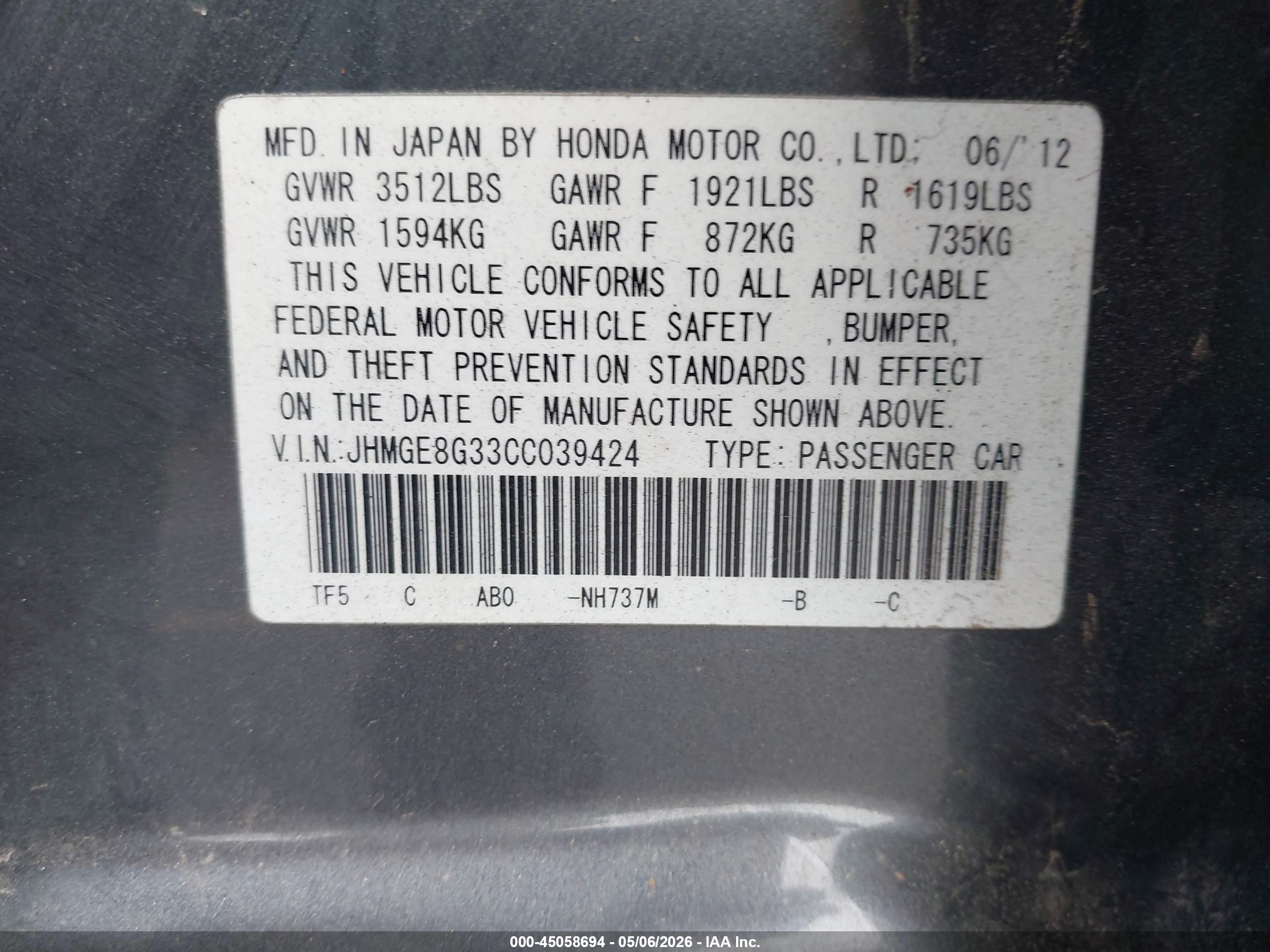 HONDA FIT image 9