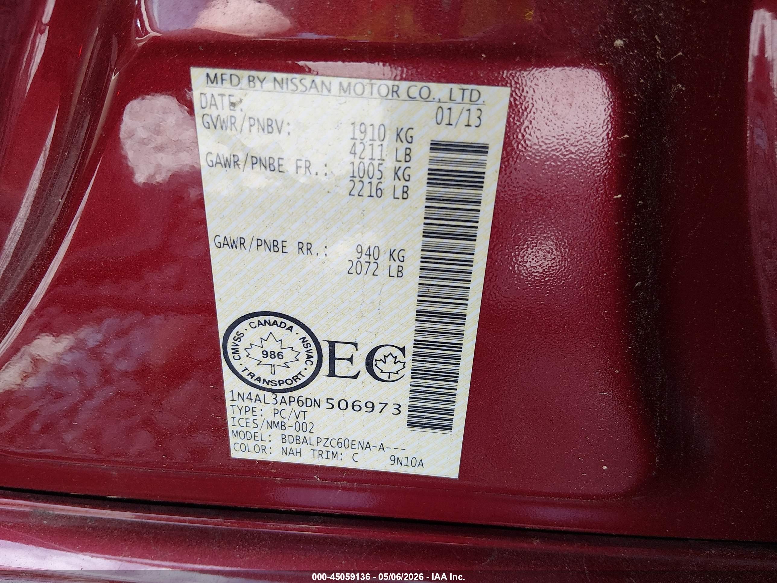 NISSAN ALTIMA image 9