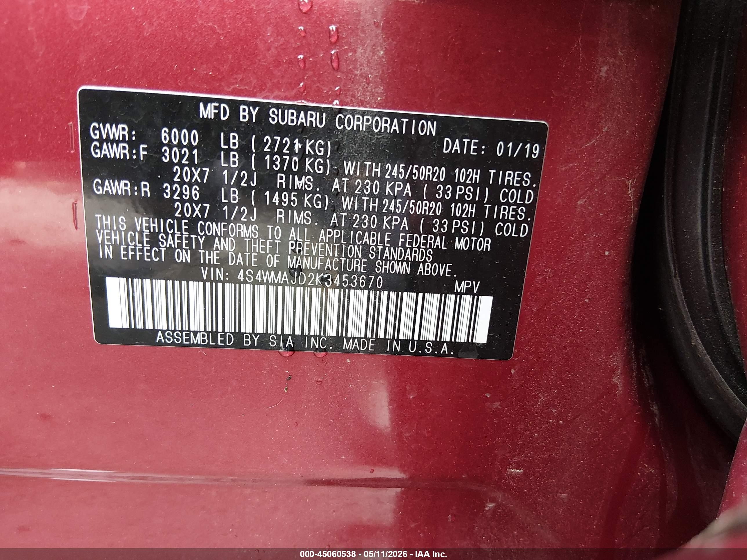 SUBARU ASCENT image 9