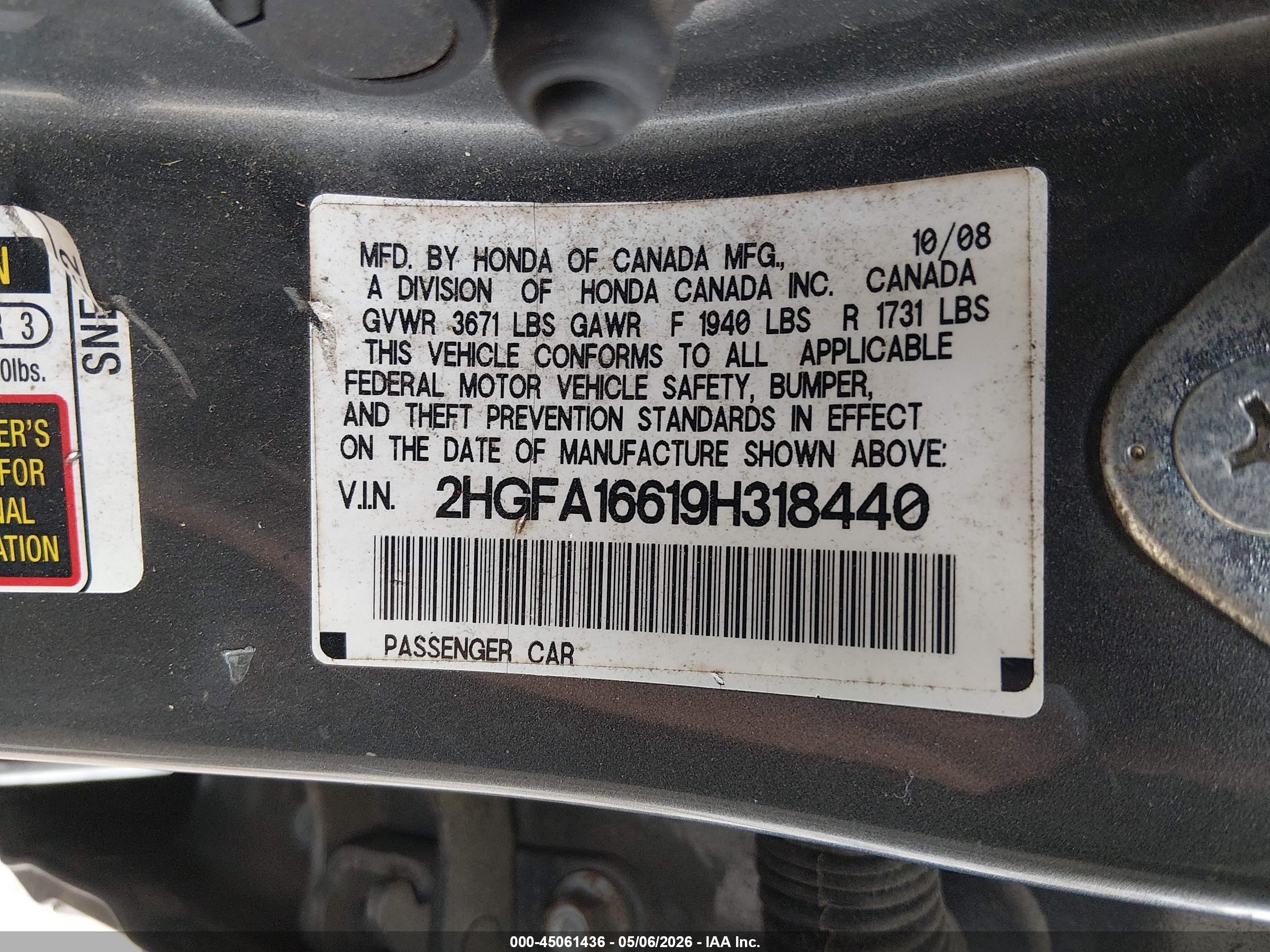 HONDA CIVIC image 9