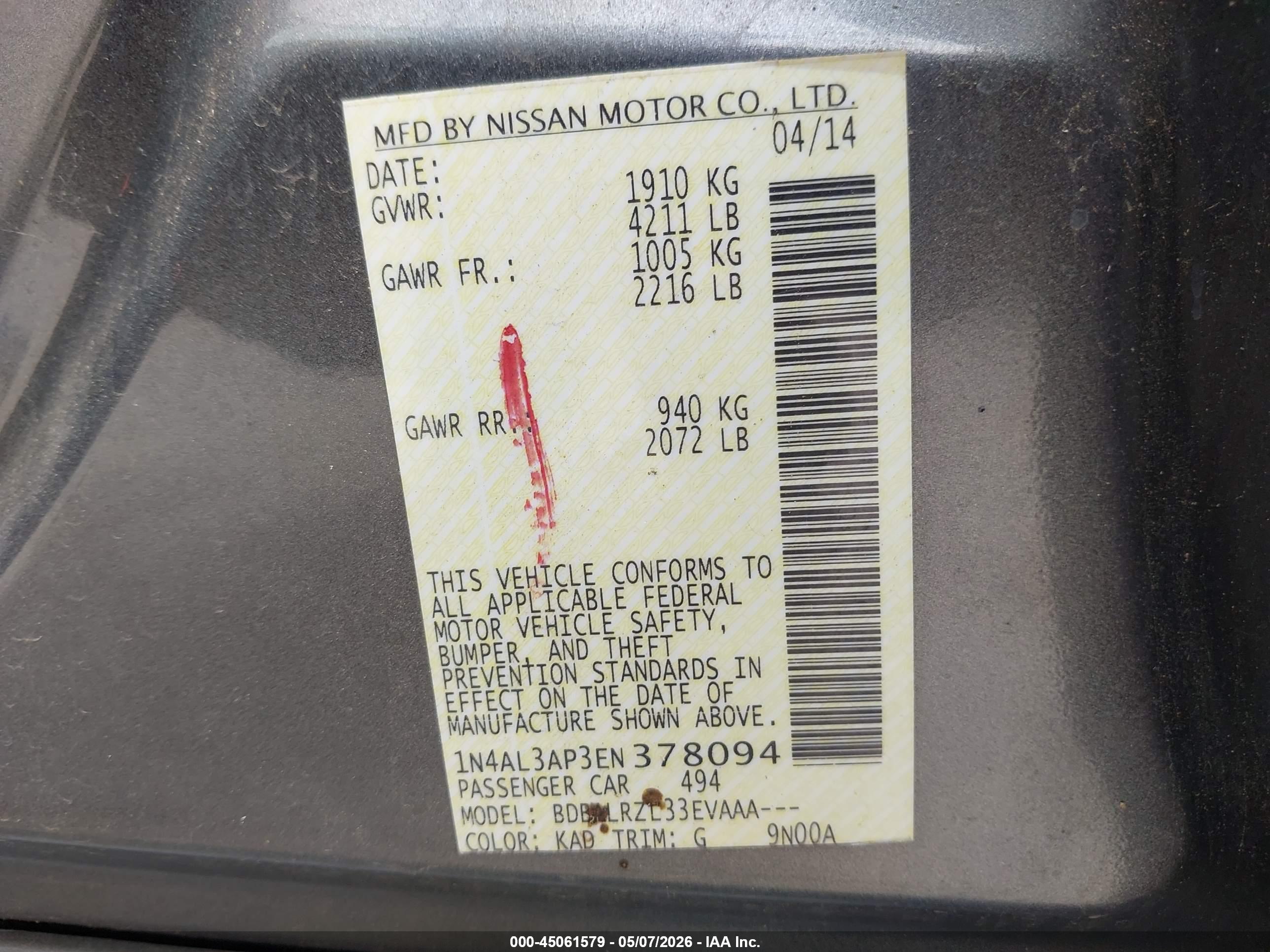 NISSAN ALTIMA image 9