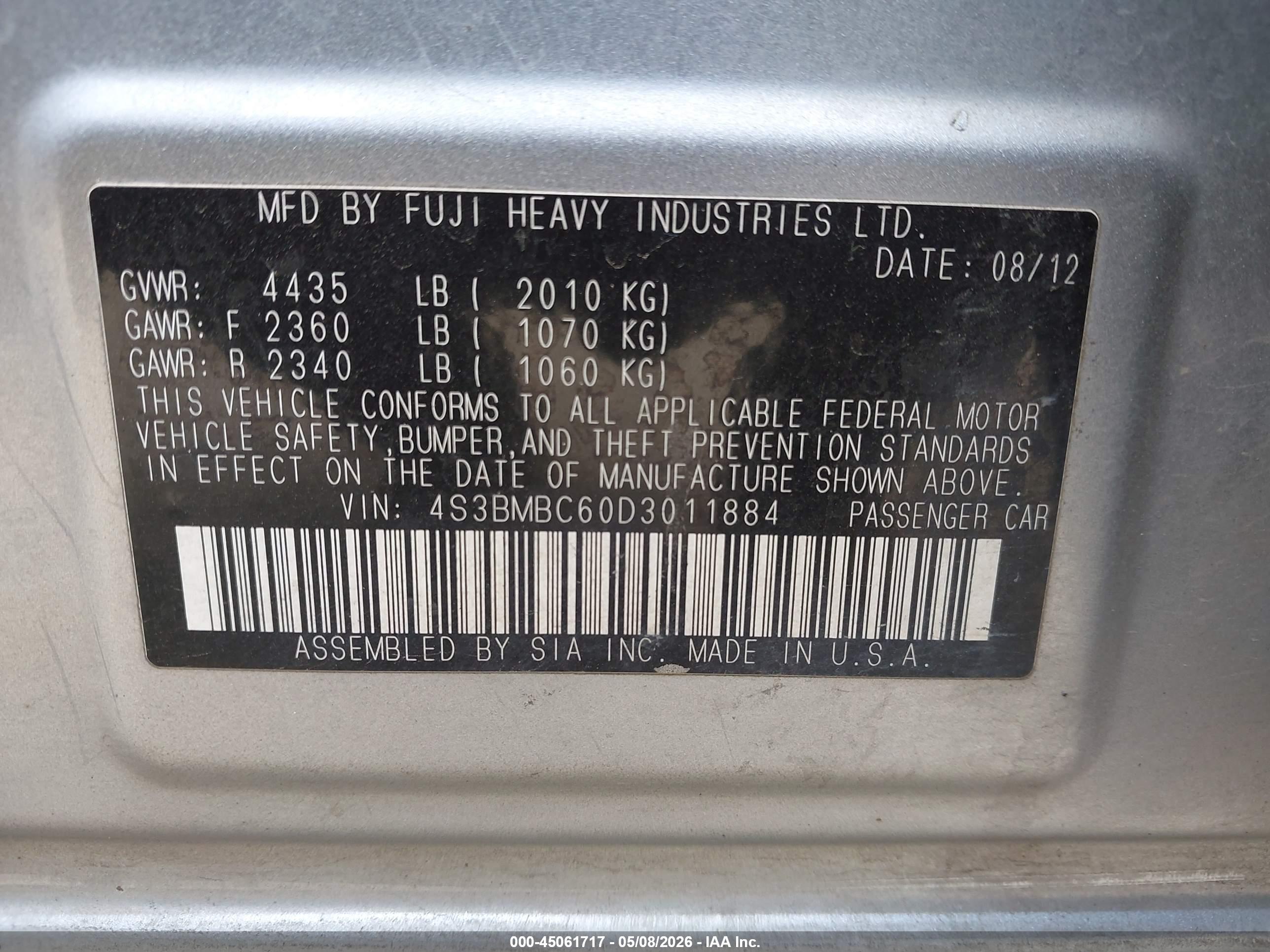 SUBARU LEGACY image 9