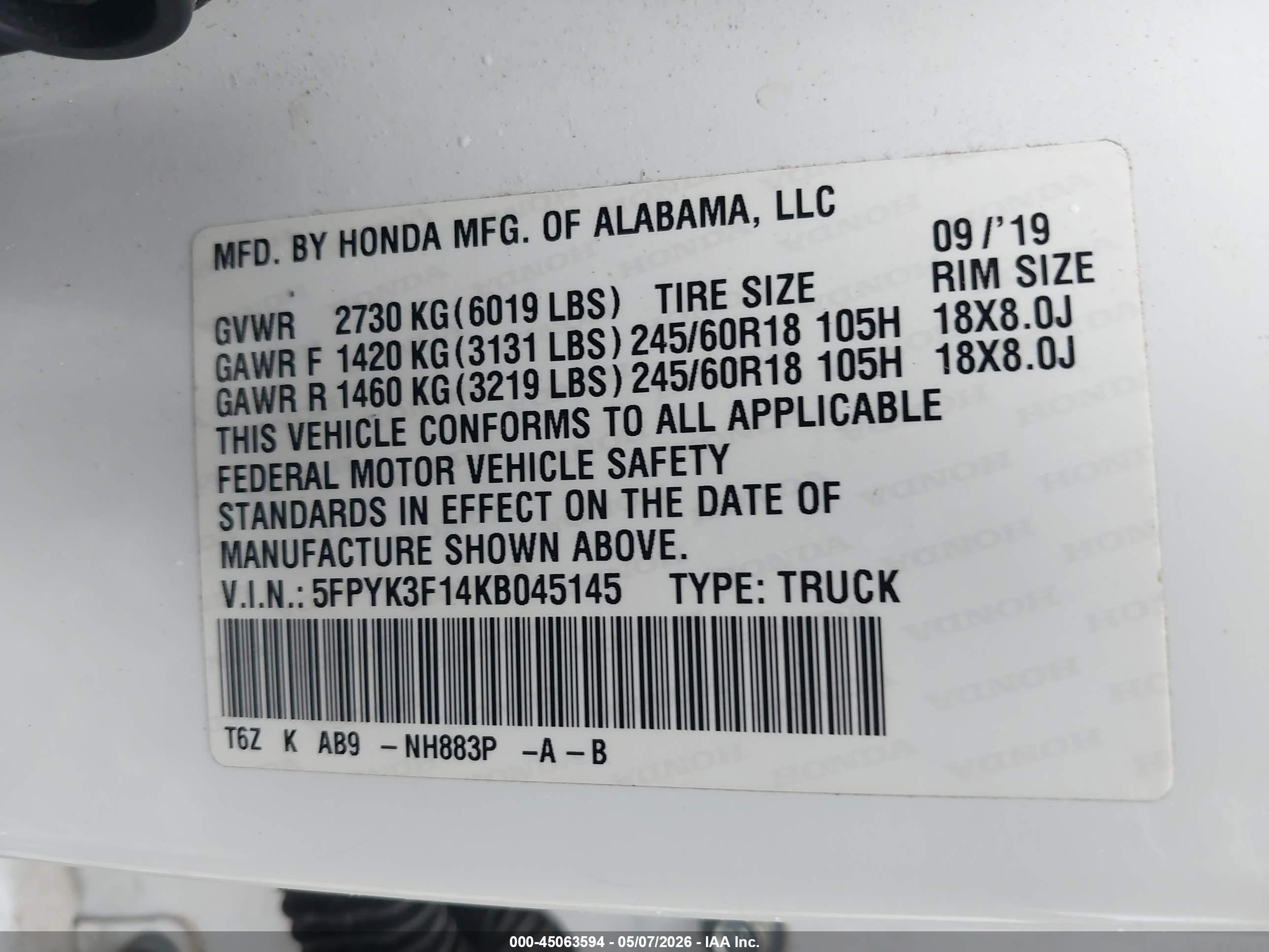 HONDA RIDGELINE image 9