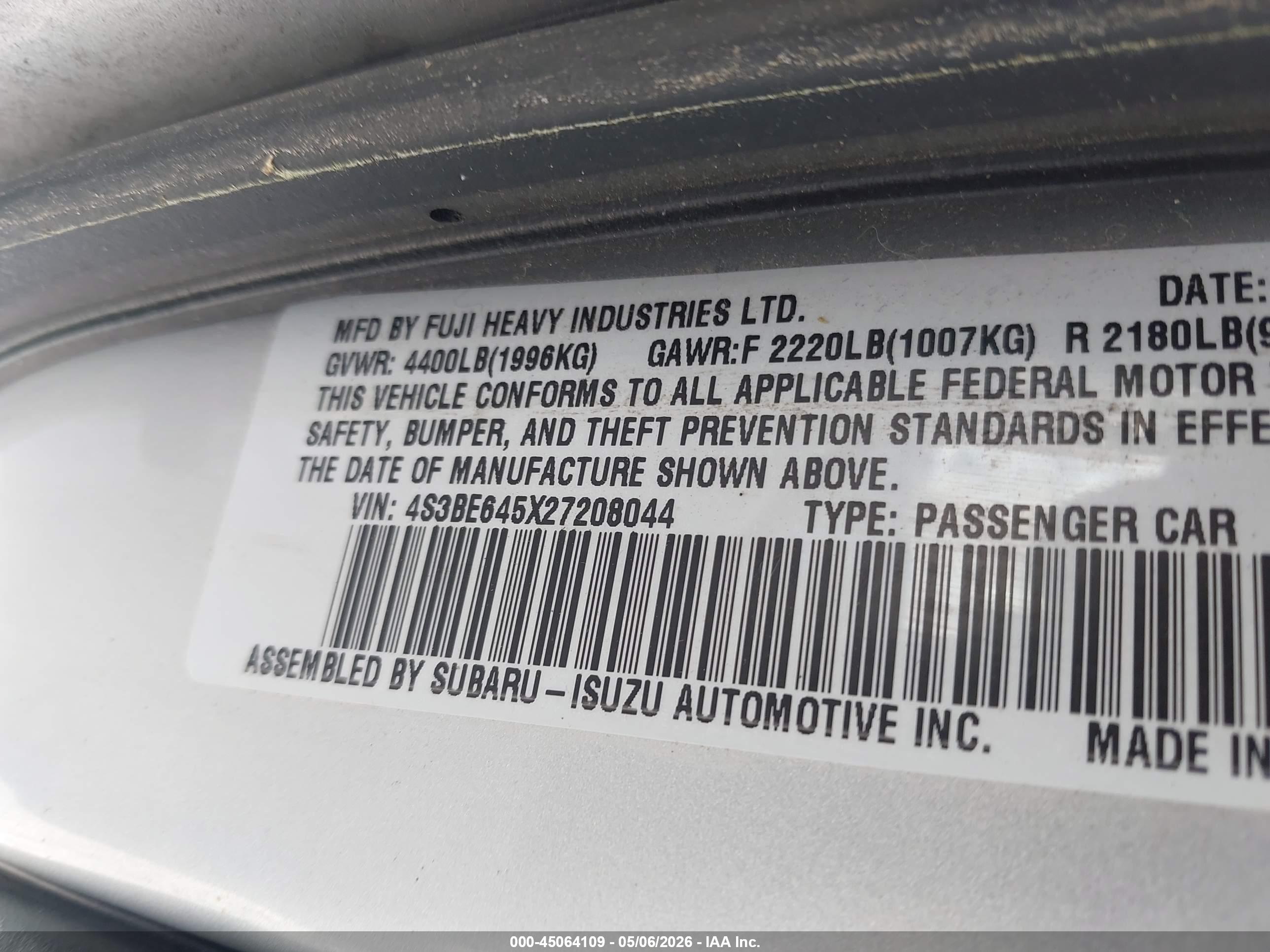 SUBARU LEGACY image 9
