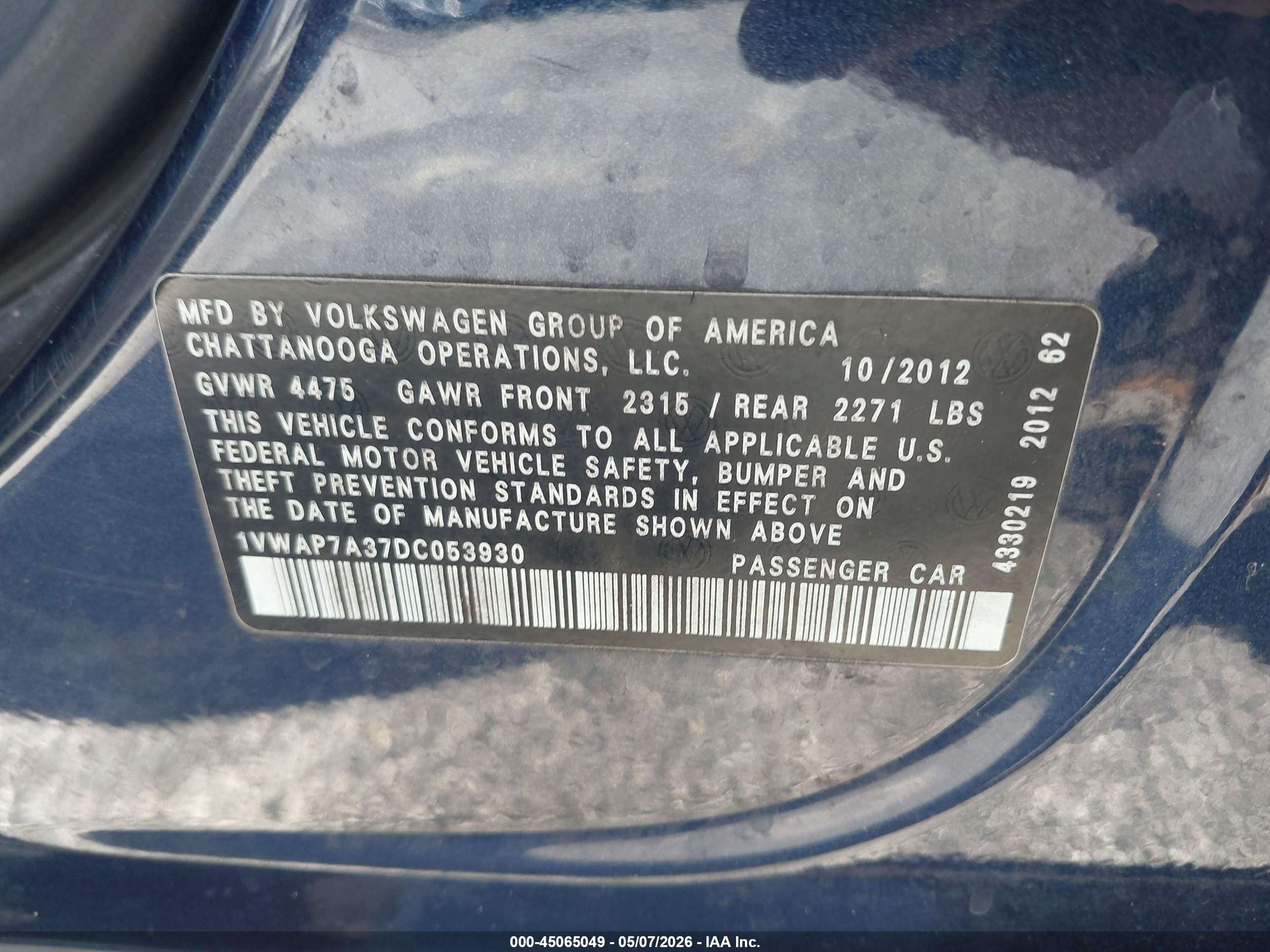 VOLKSWAGEN PASSAT image 9