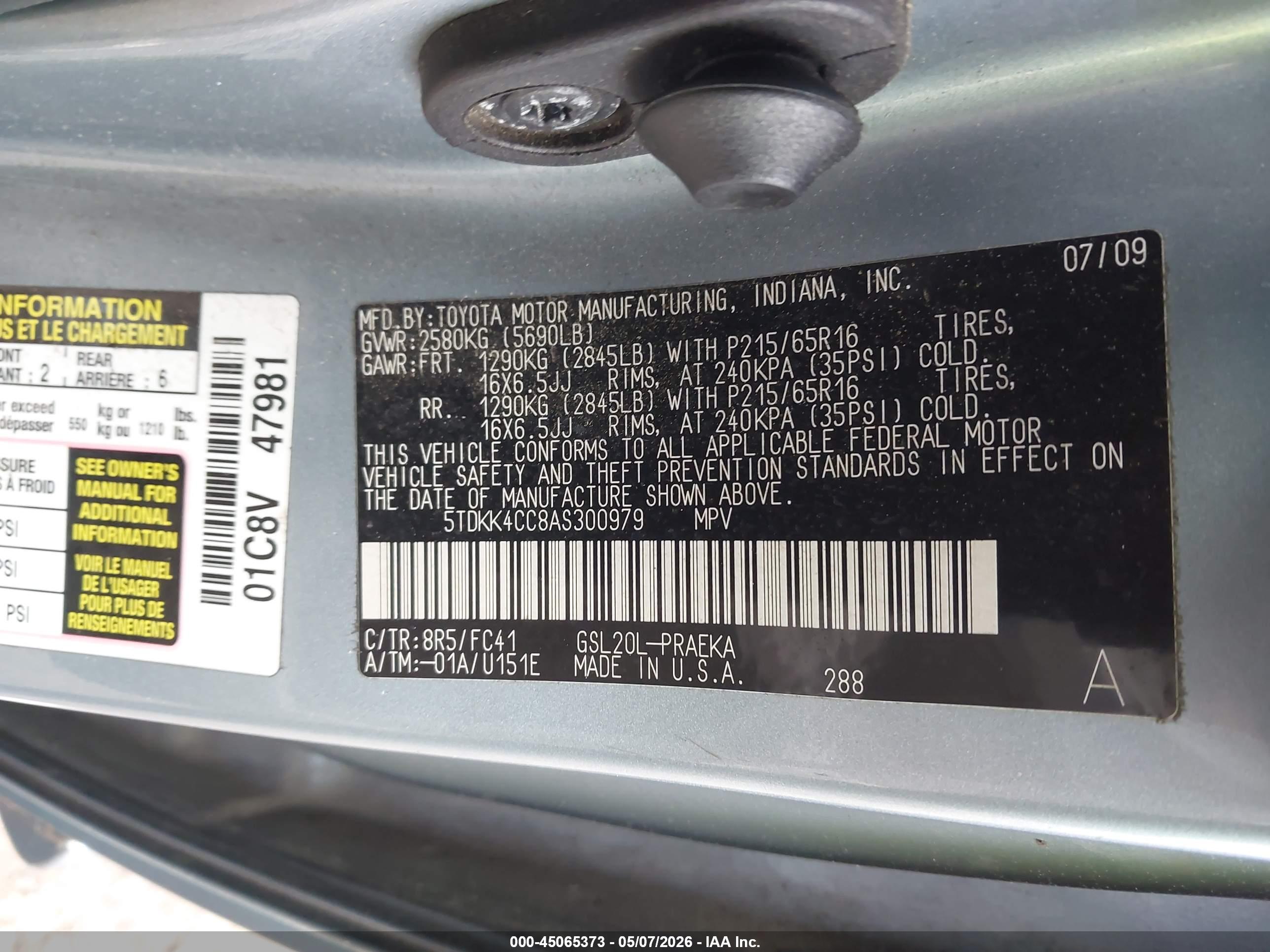 TOYOTA SIENNA image 9