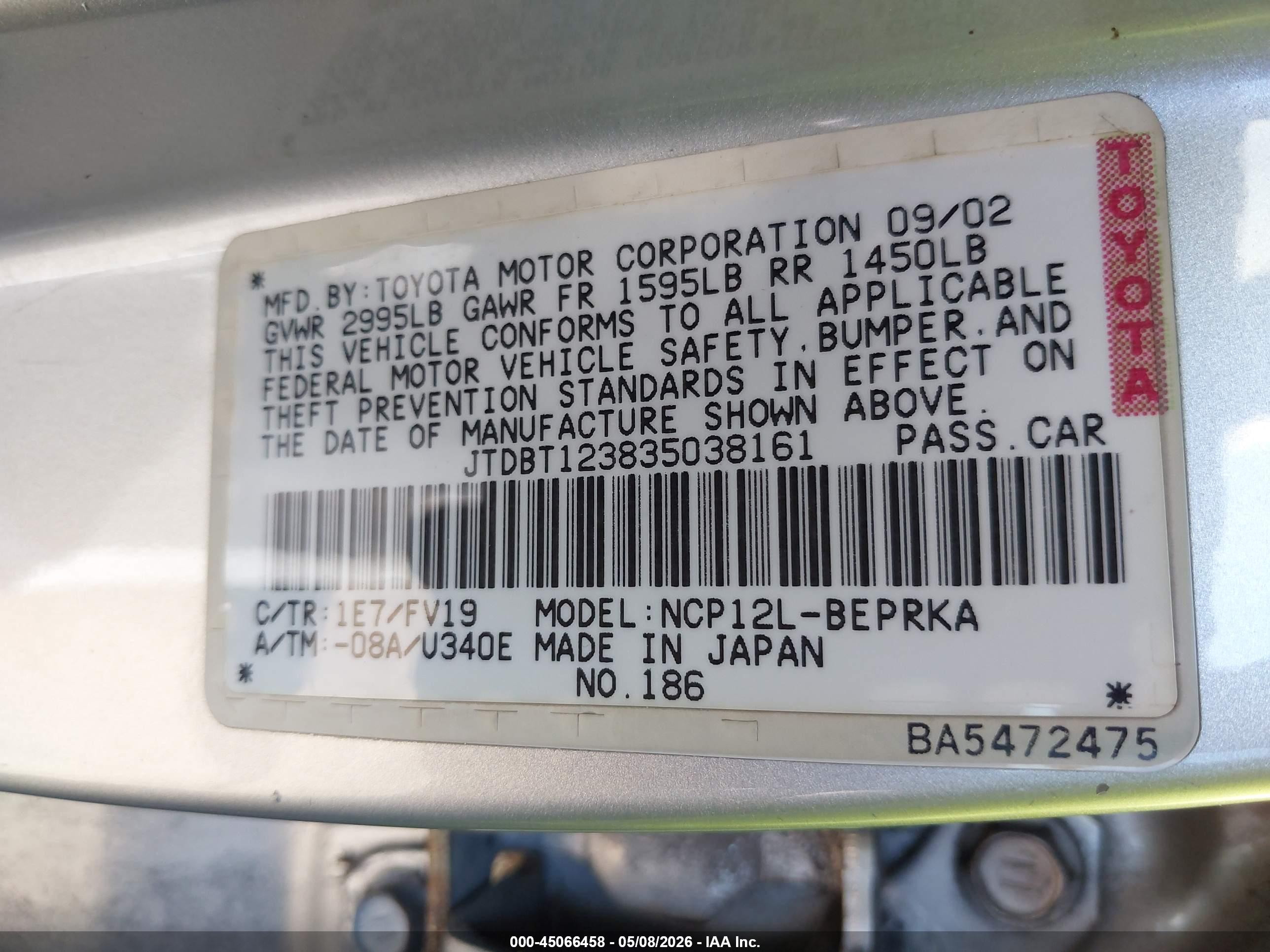 TOYOTA ECHO image 9