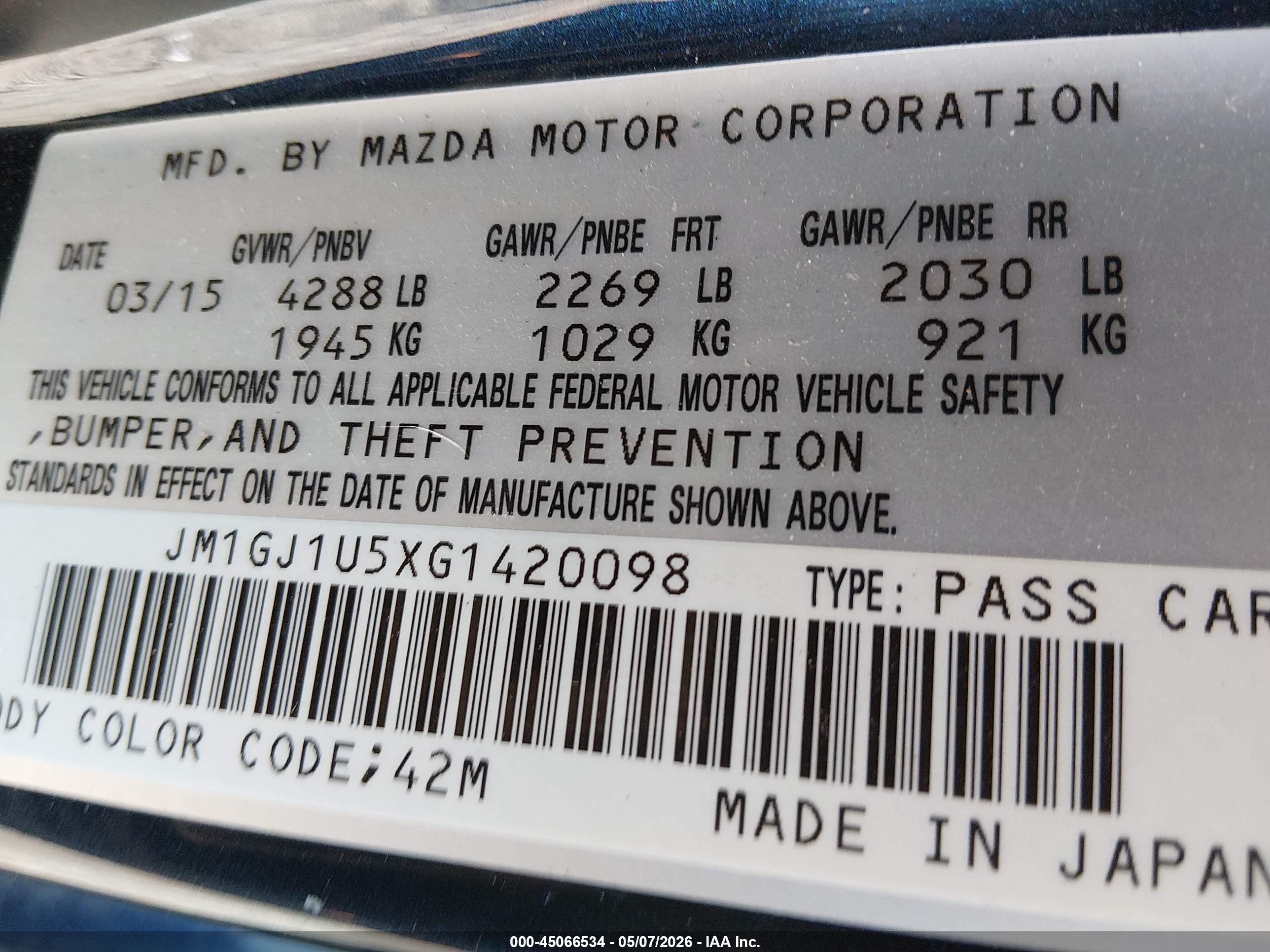 MAZDA MAZDA6 image 9
