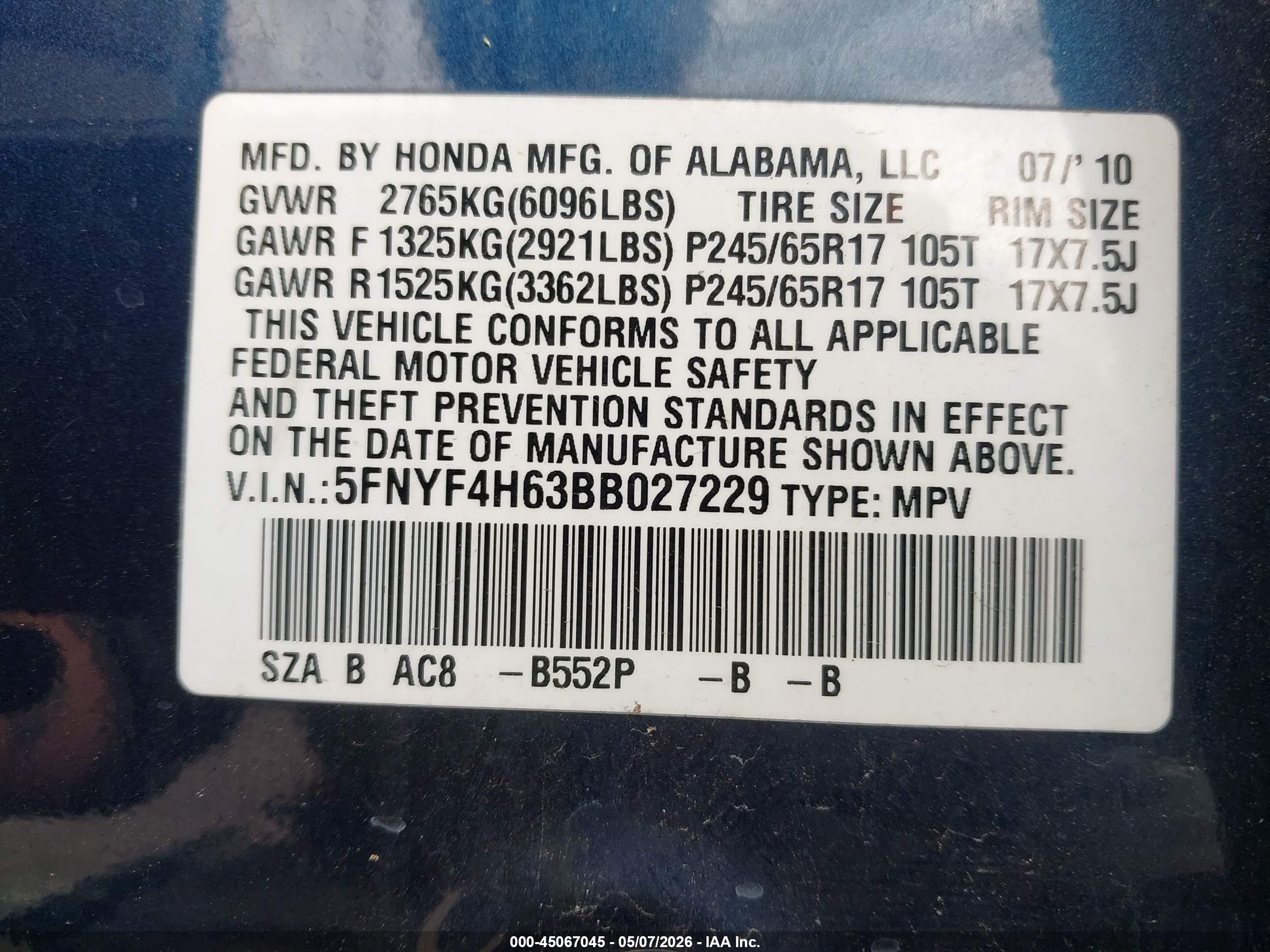 HONDA PILOT image 9