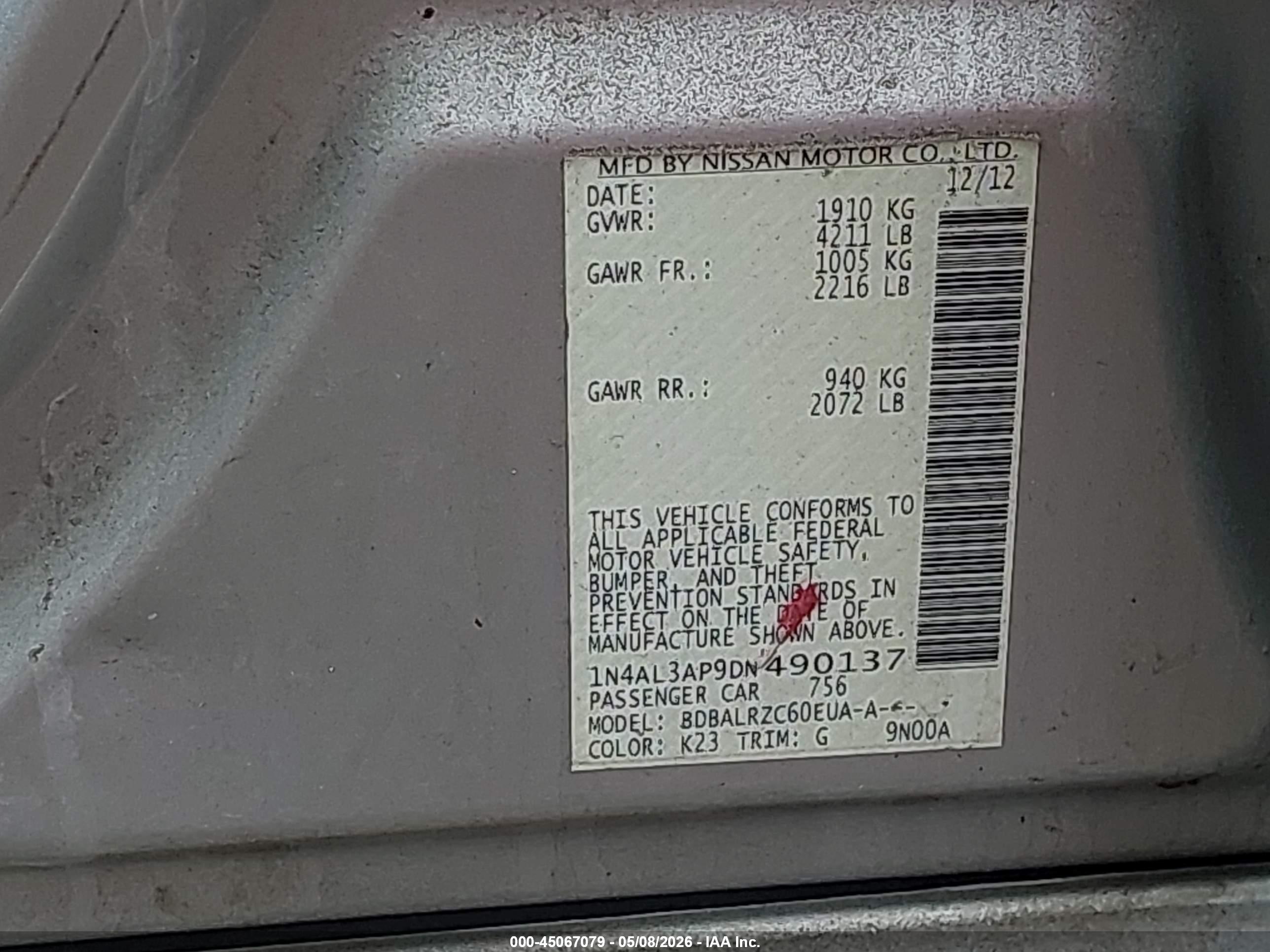 NISSAN ALTIMA image 9