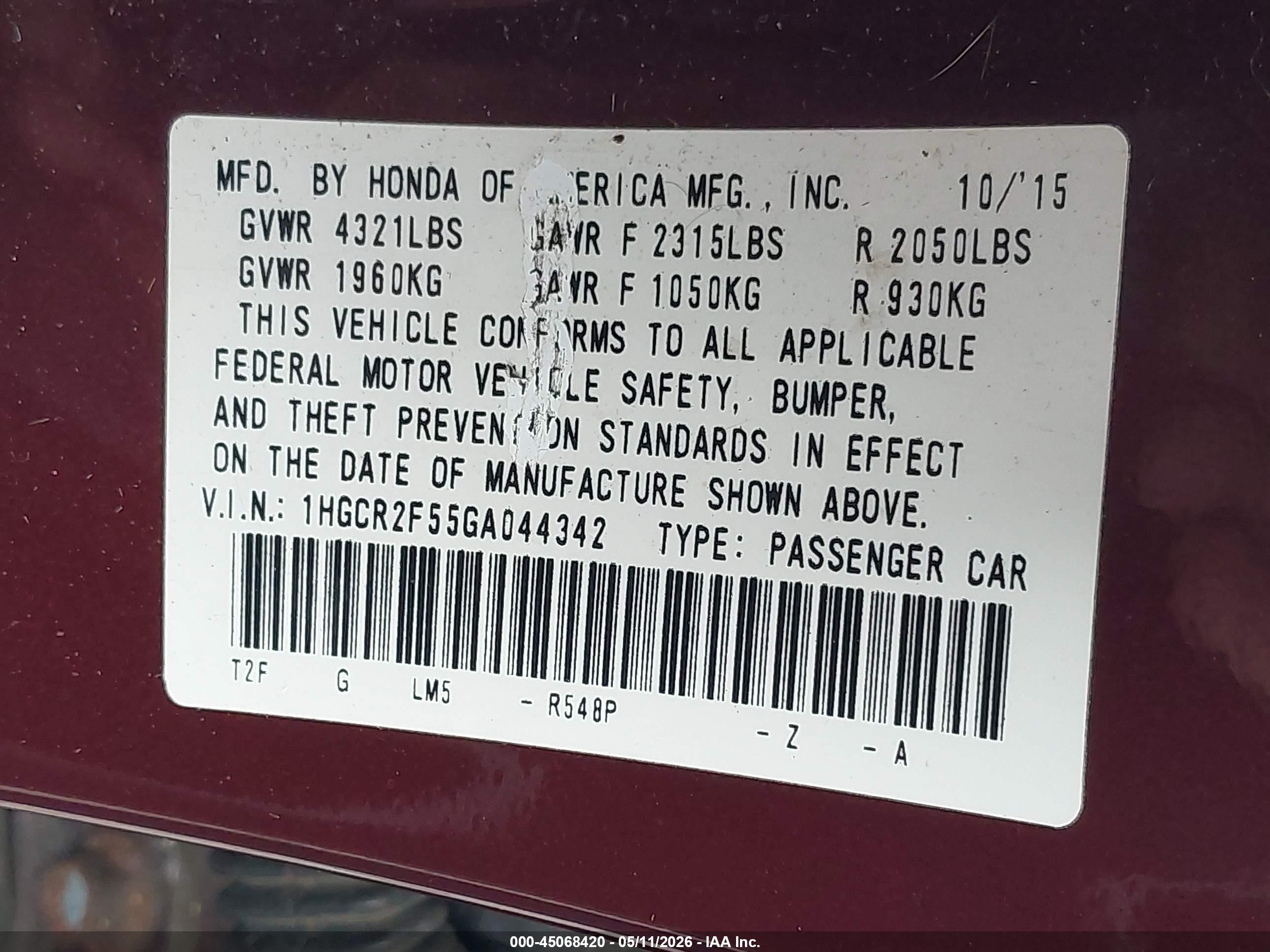 HONDA ACCORD image 9