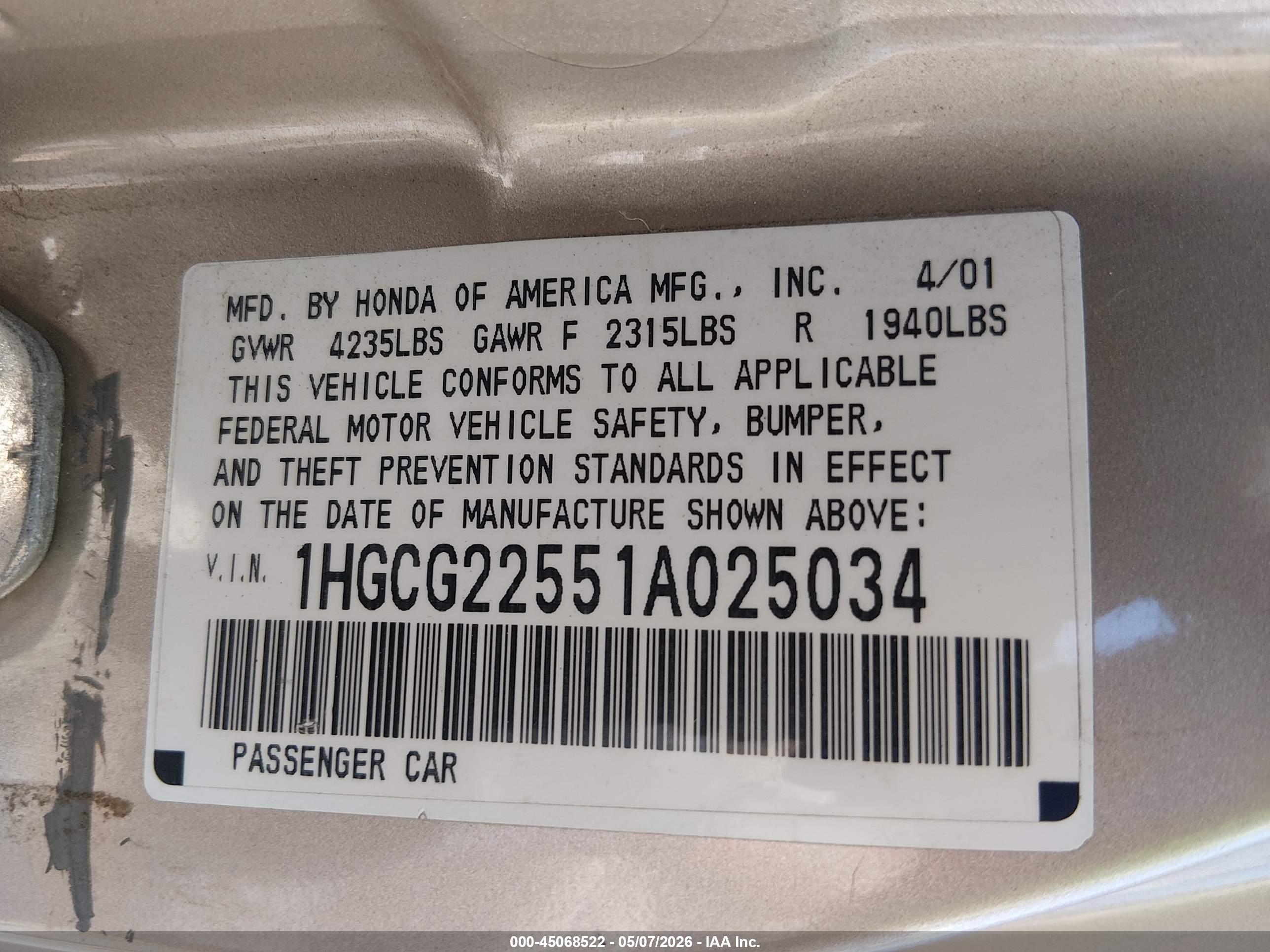 HONDA ACCORD image 9