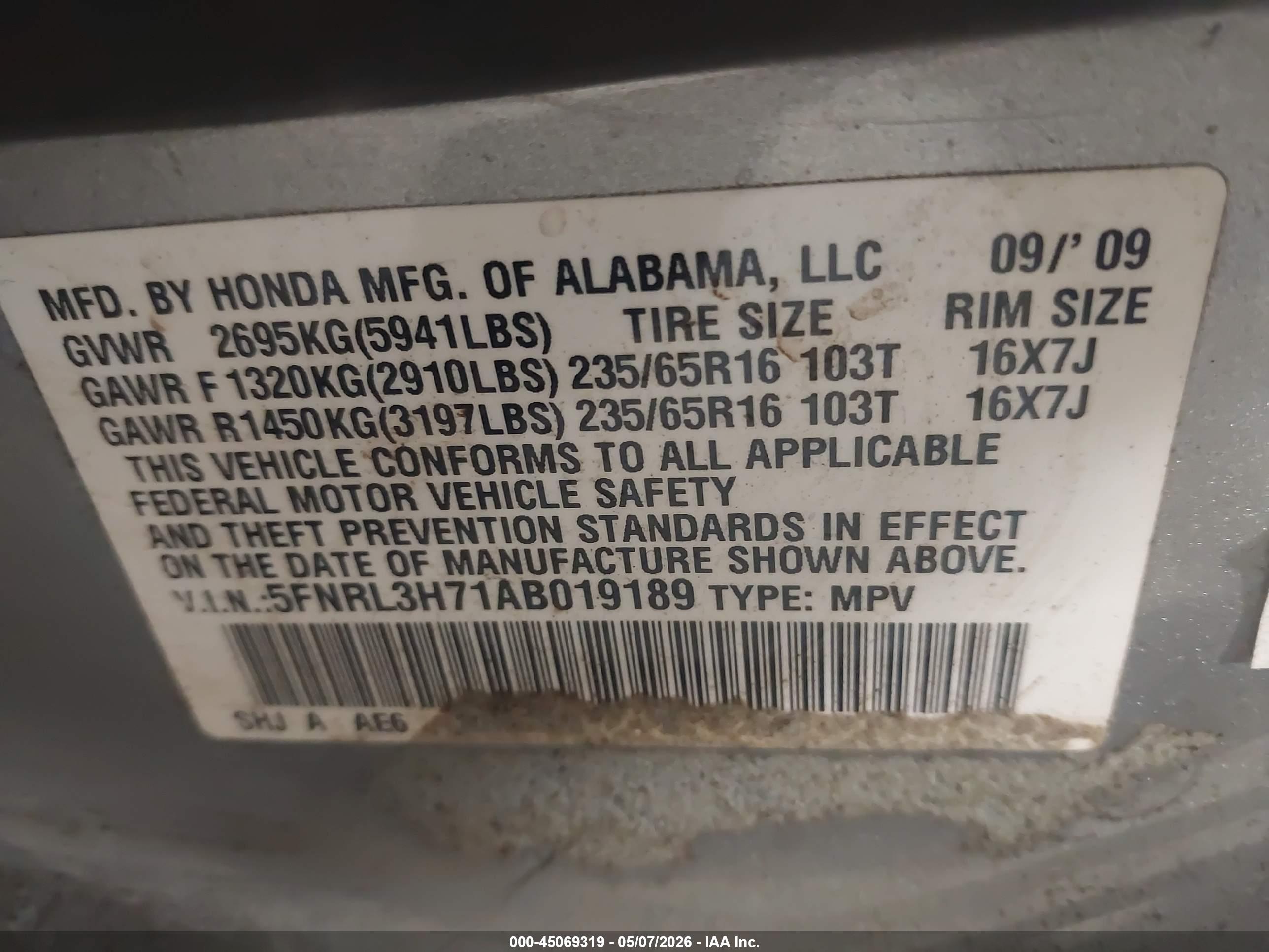 HONDA ODYSSEY image 9