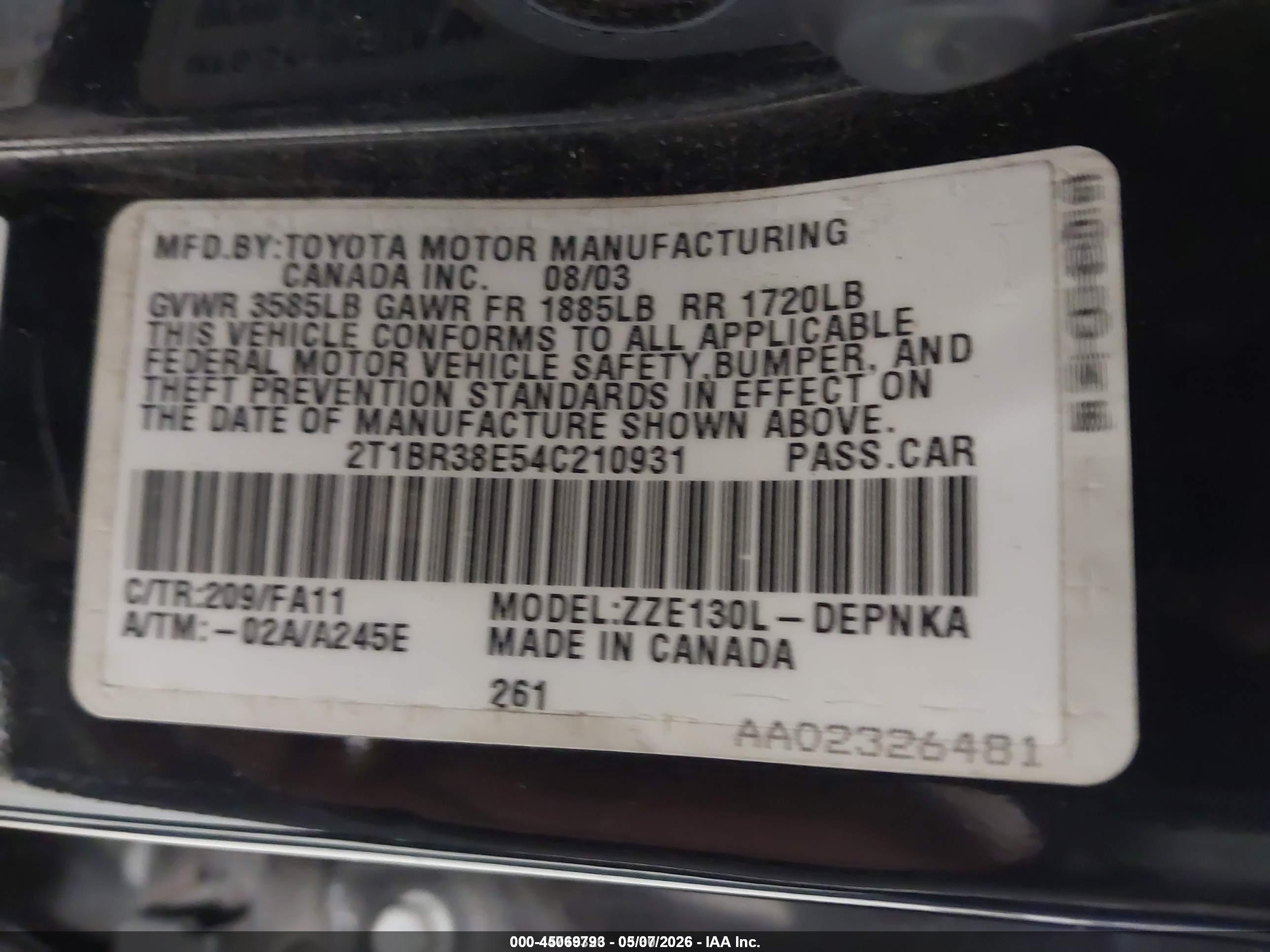 TOYOTA COROLLA image 9