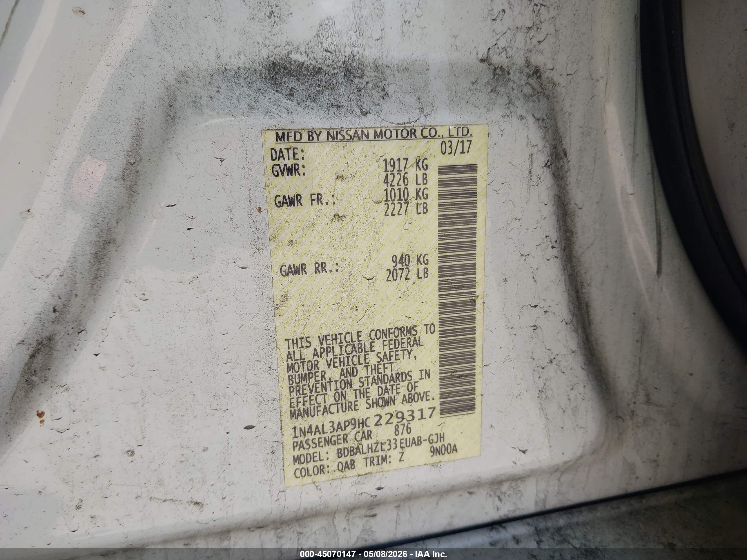 NISSAN ALTIMA image 9