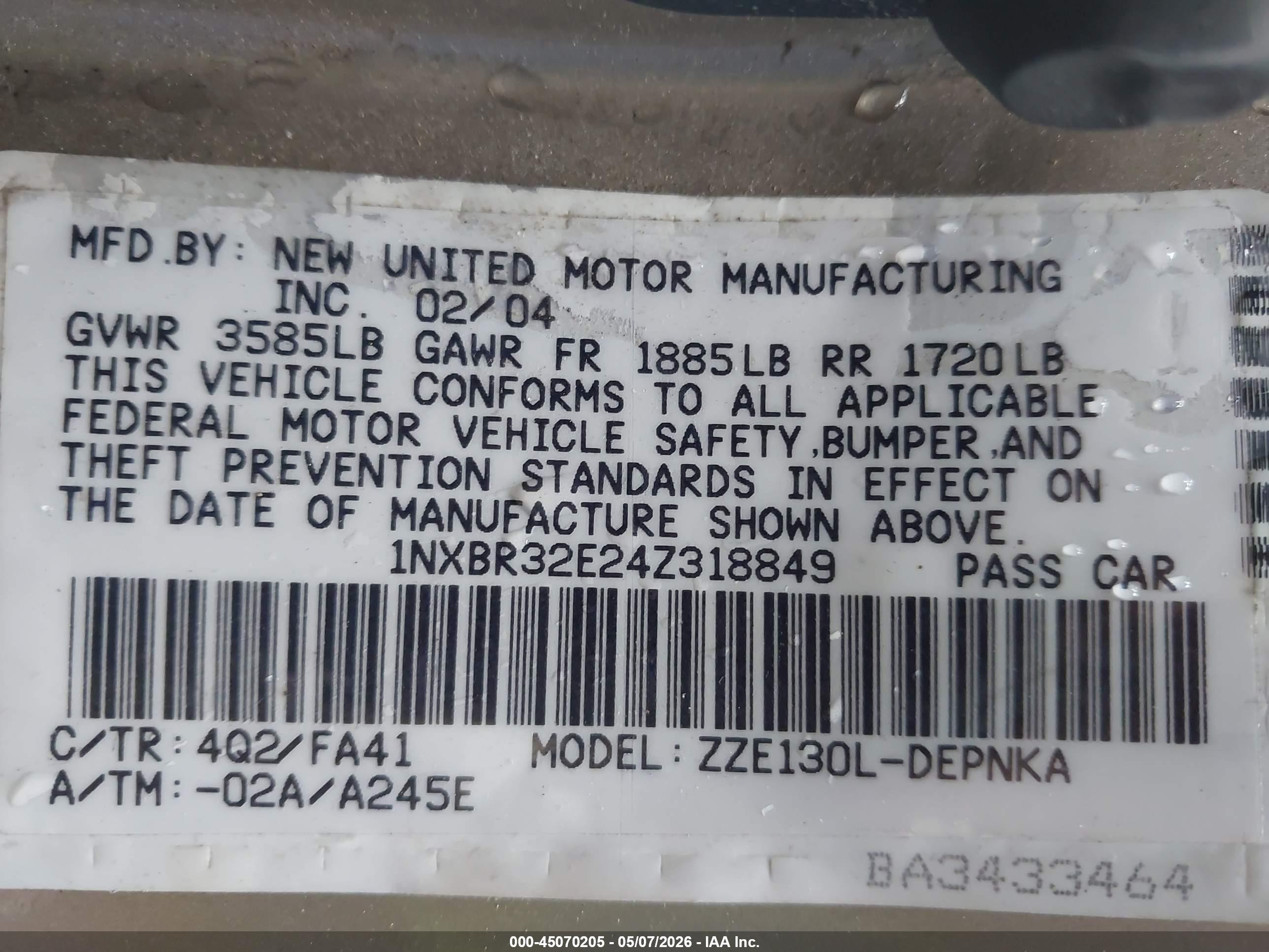 TOYOTA COROLLA image 9