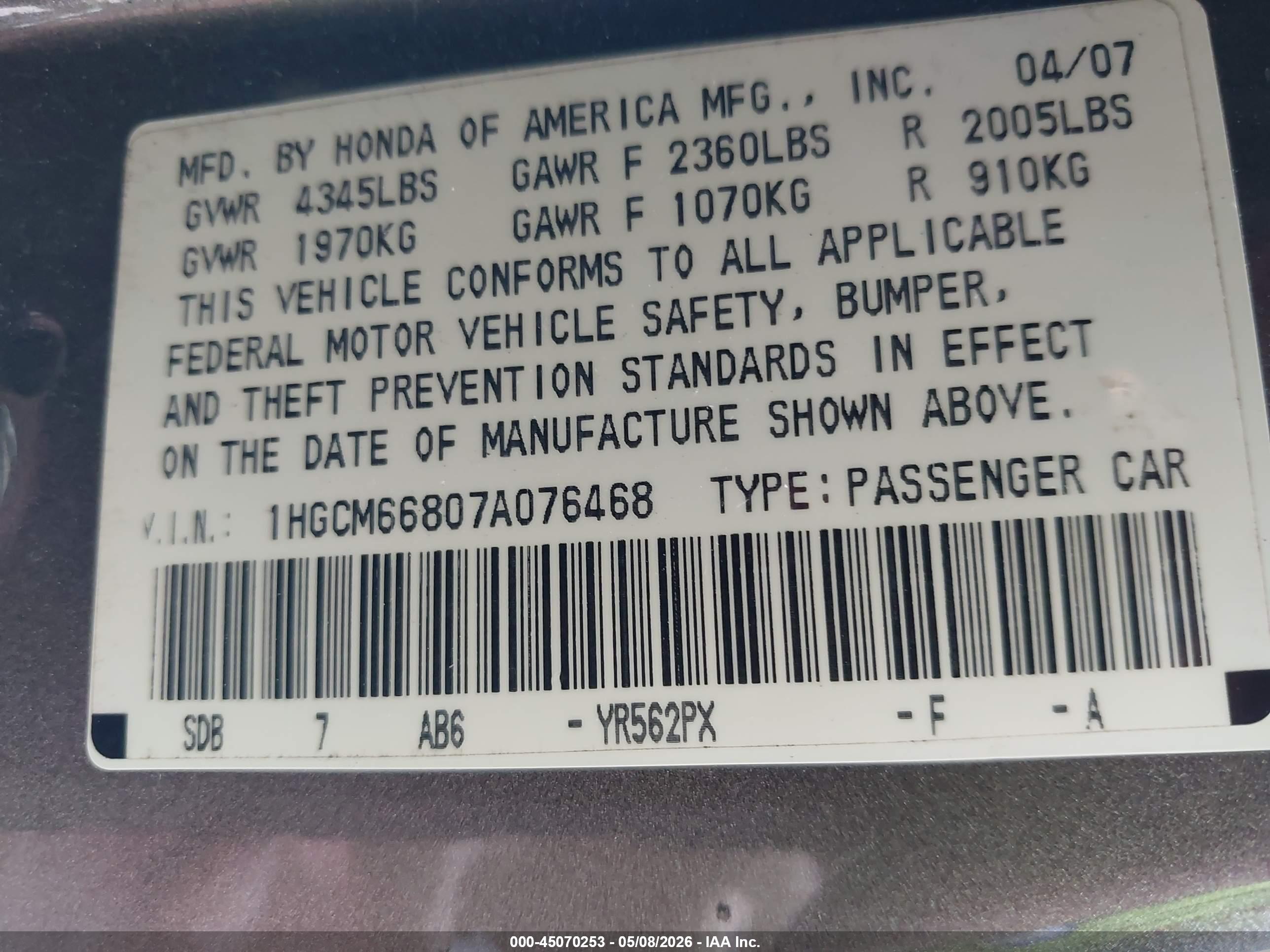 HONDA ACCORD image 9