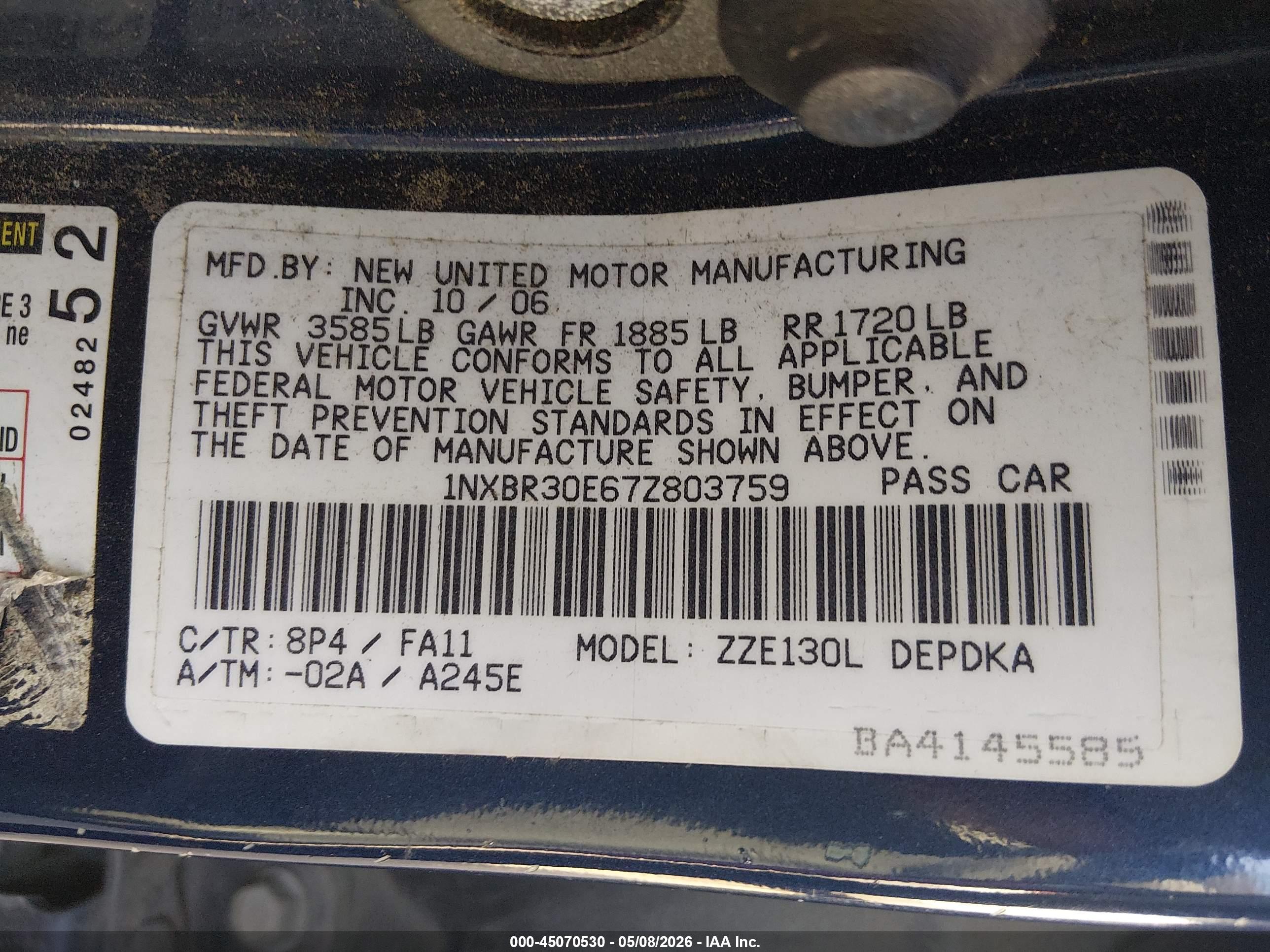 TOYOTA COROLLA image 9