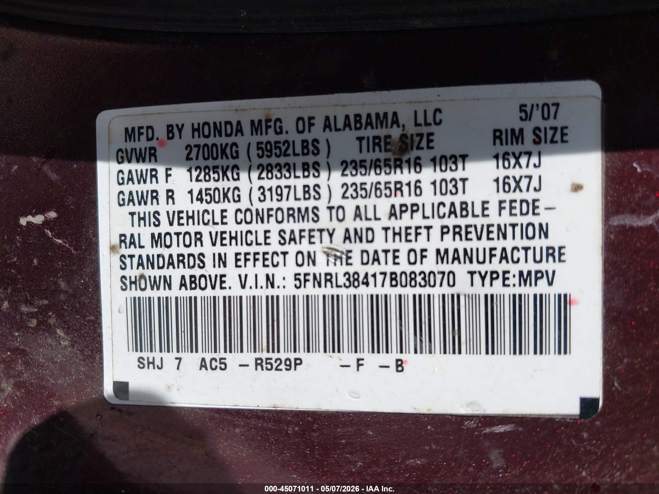 HONDA ODYSSEY image 9