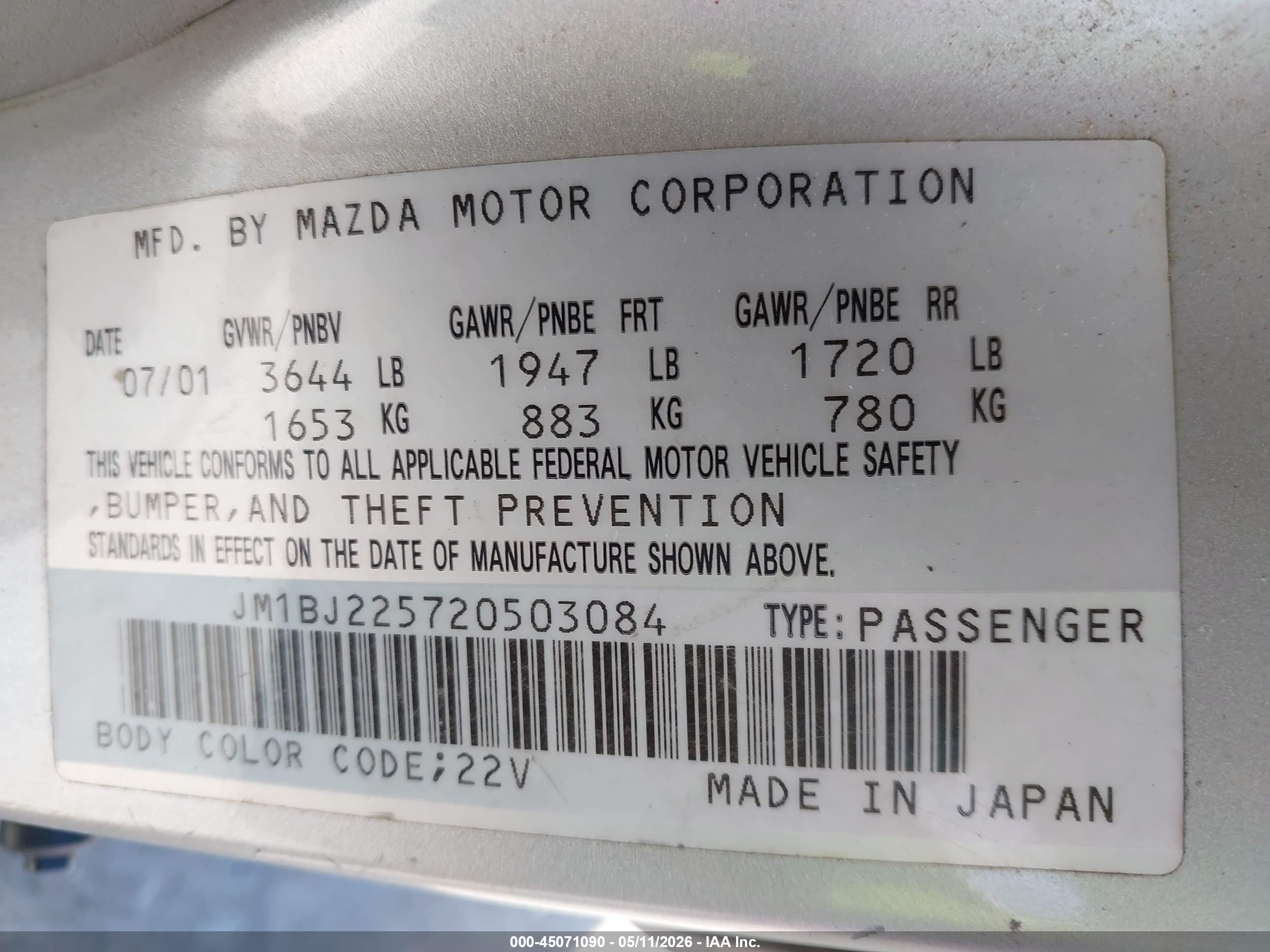 MAZDA PROTEGE image 9