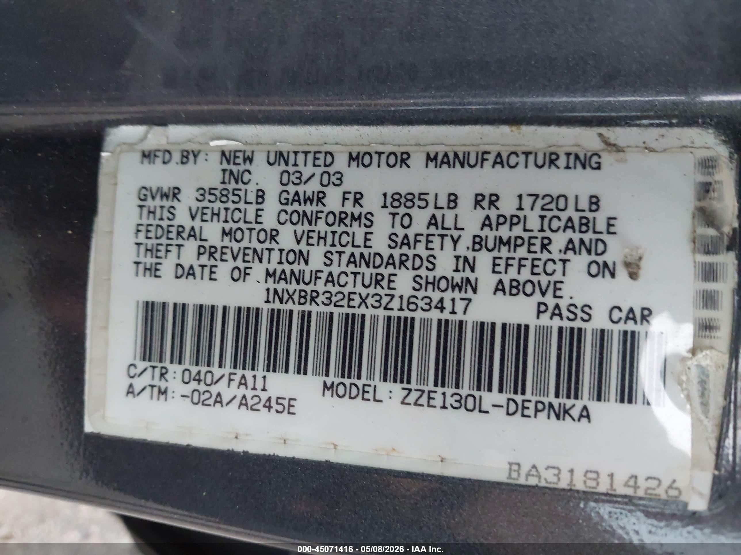 TOYOTA COROLLA image 9