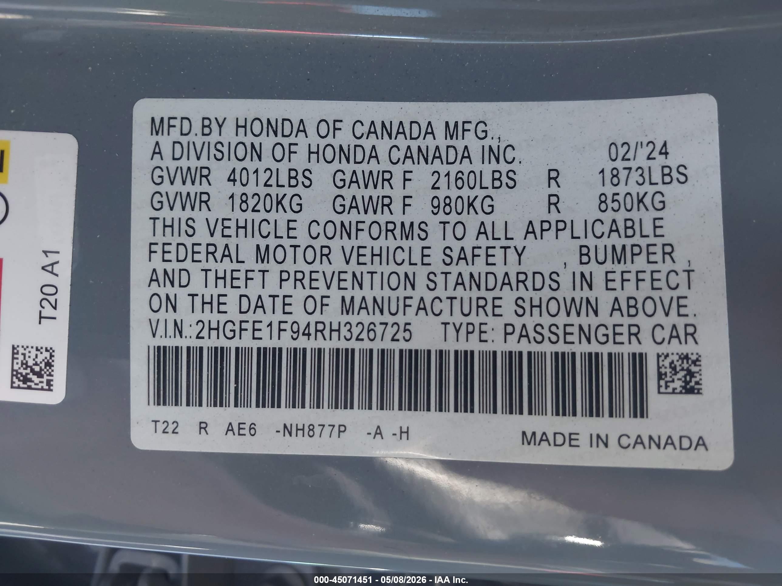 HONDA CIVIC image 9