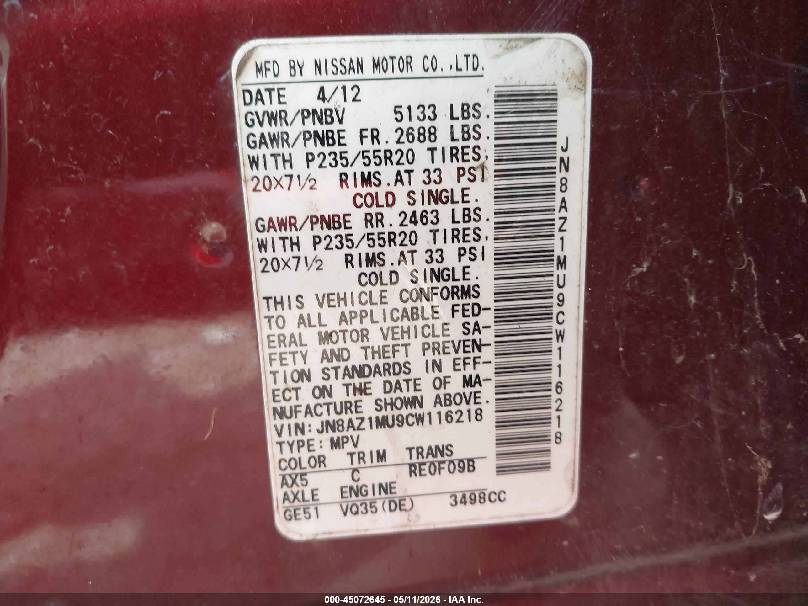 NISSAN MURANO image 9