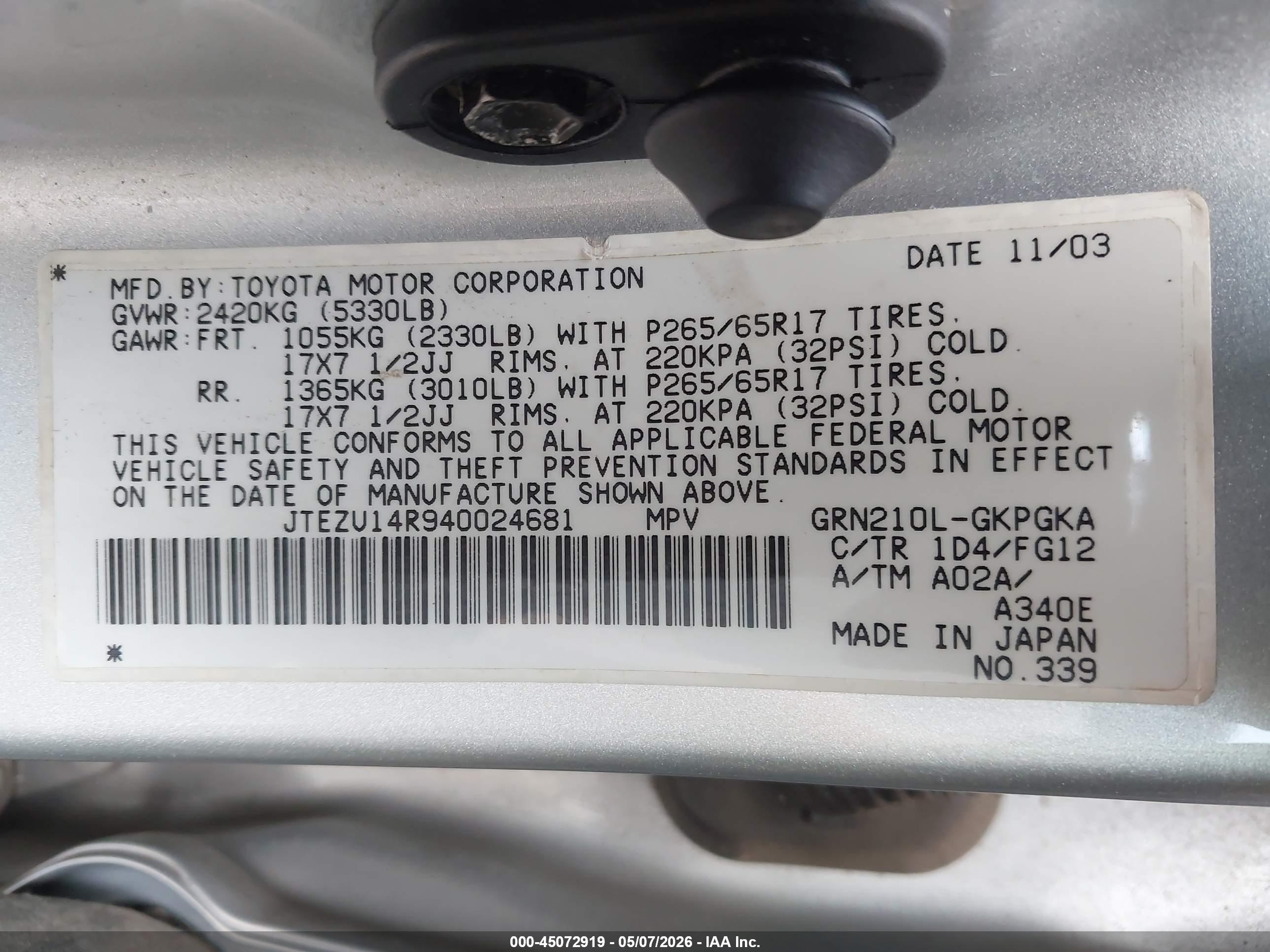 TOYOTA 4RUNNER image 9