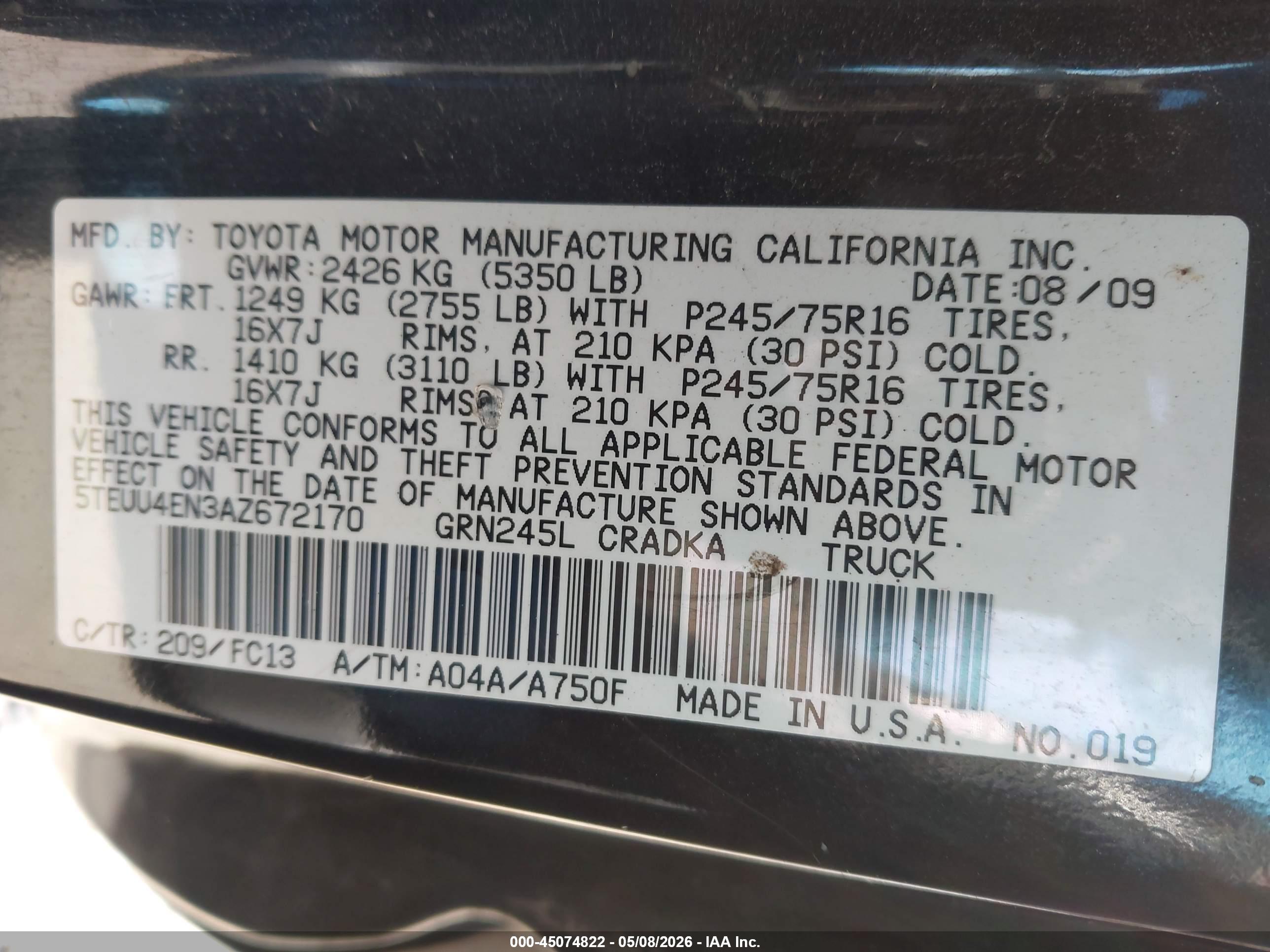 TOYOTA TACOMA image 9