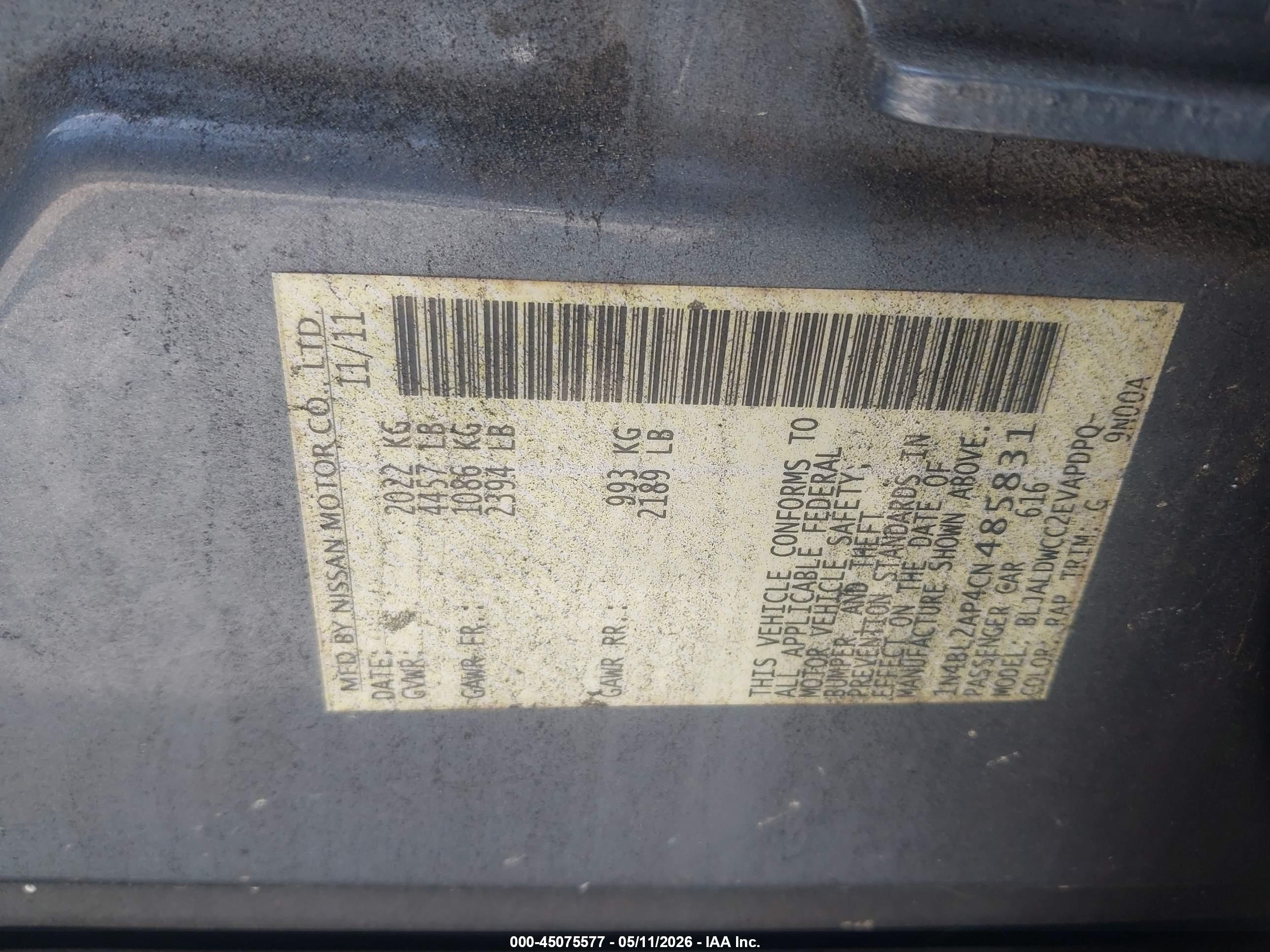 NISSAN ALTIMA image 9