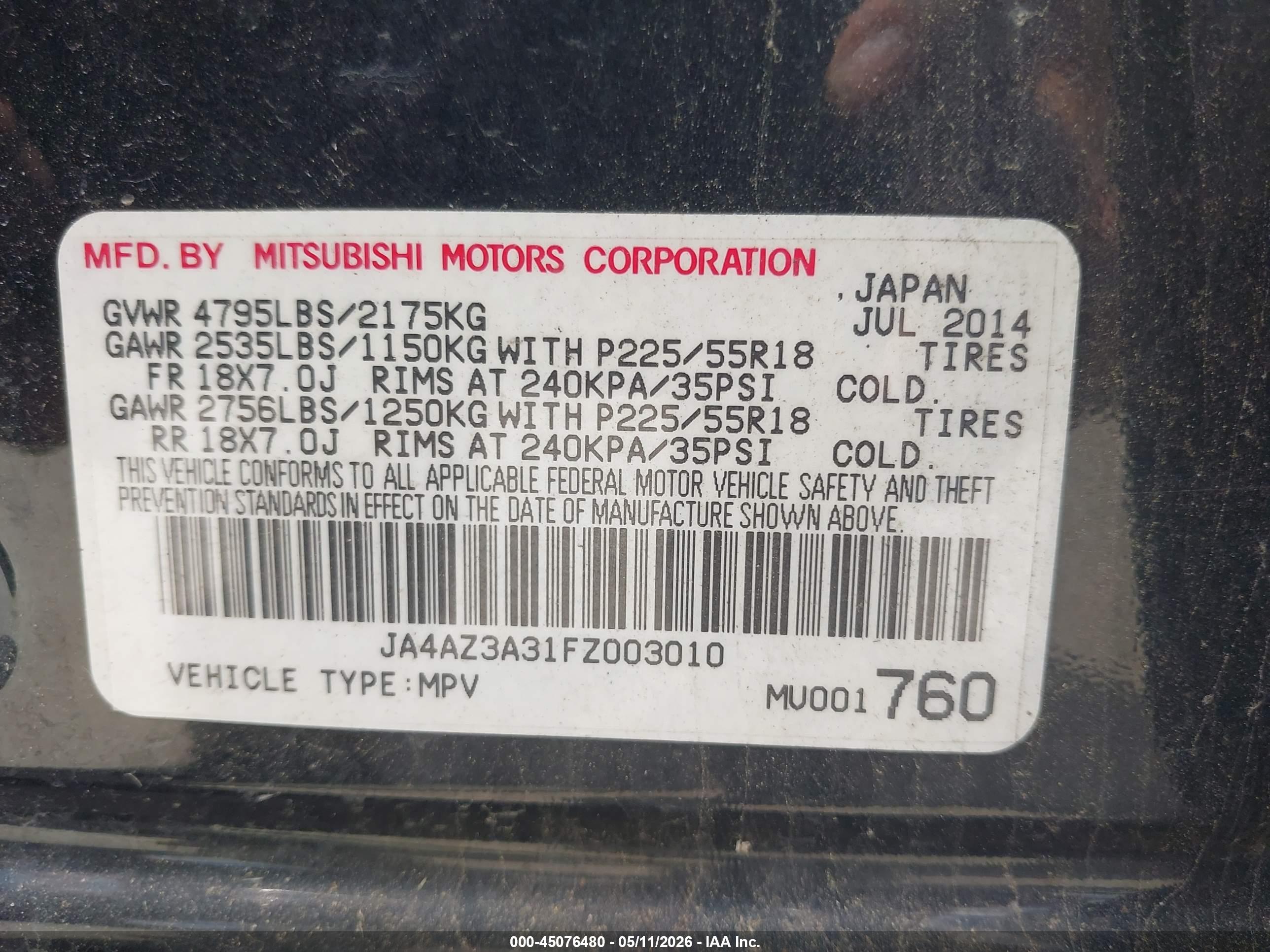 MITSUBISHI OUTLANDER image 9