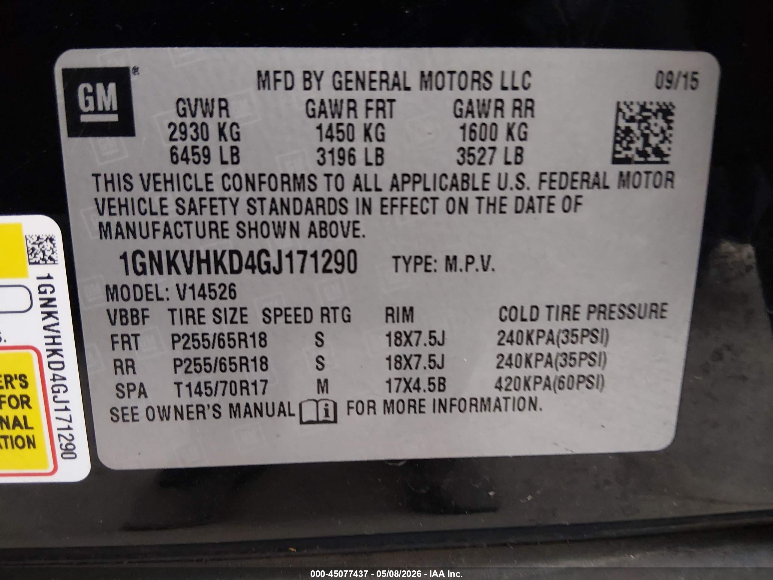 CHEVROLET TRAVERSE image 9