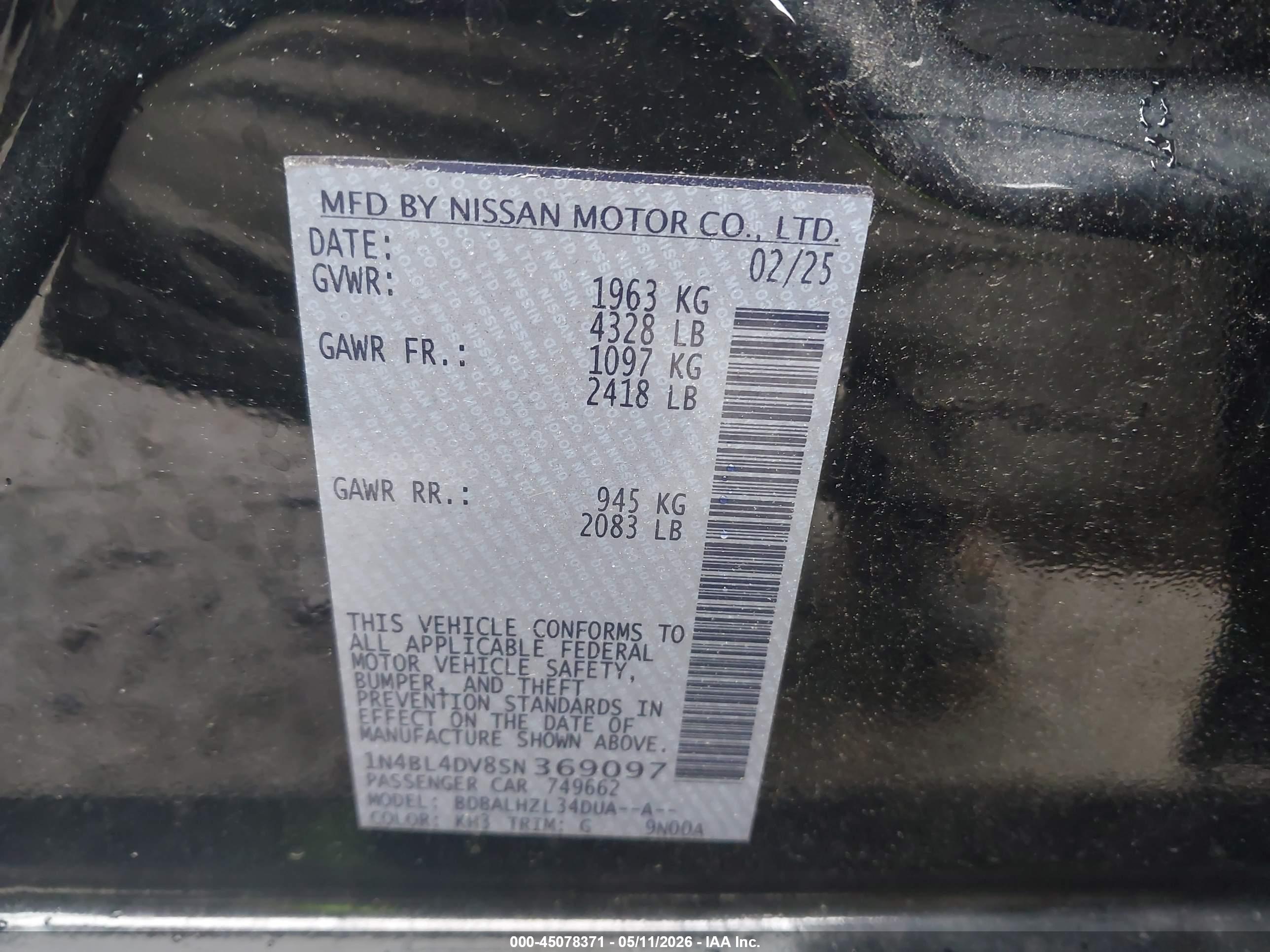 NISSAN ALTIMA image 9