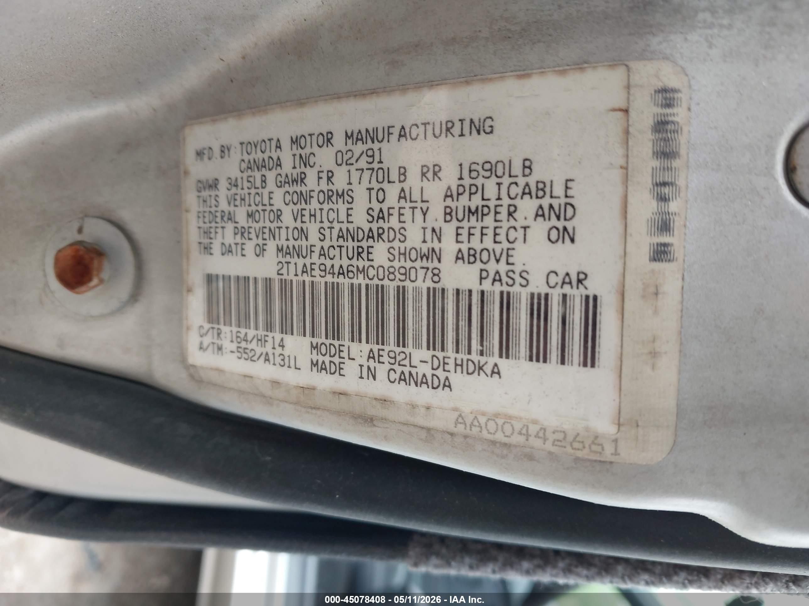 TOYOTA COROLLA image 9