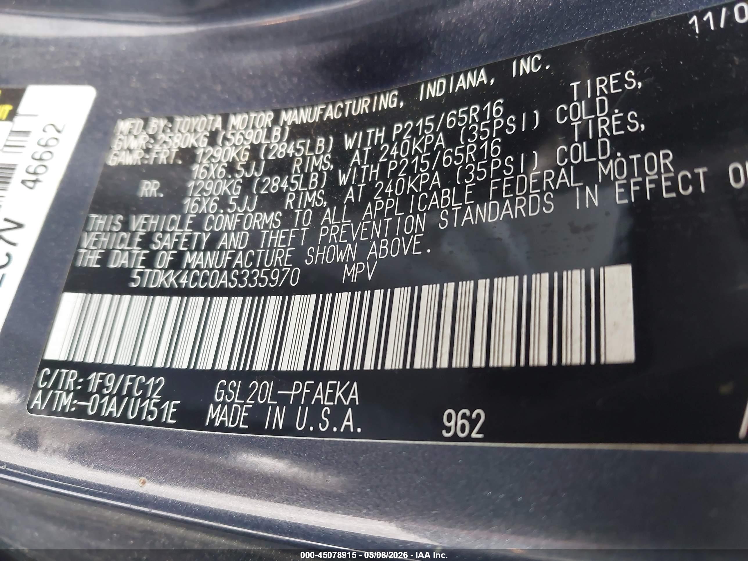 TOYOTA SIENNA image 9