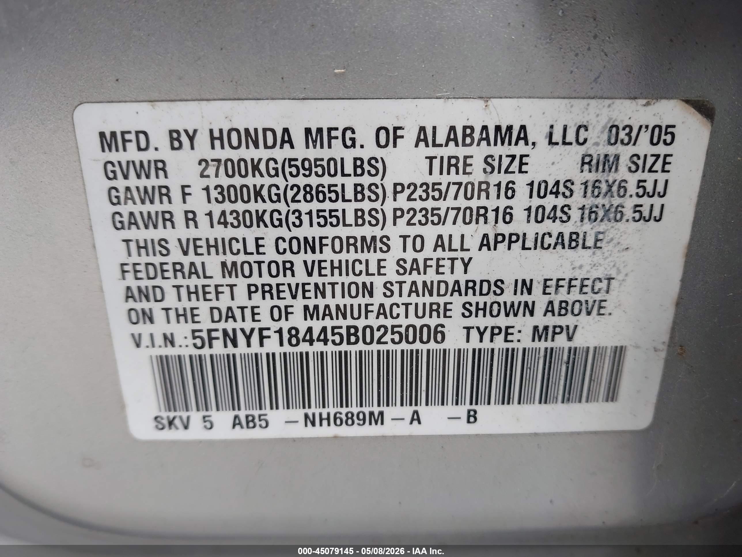 HONDA PILOT image 9