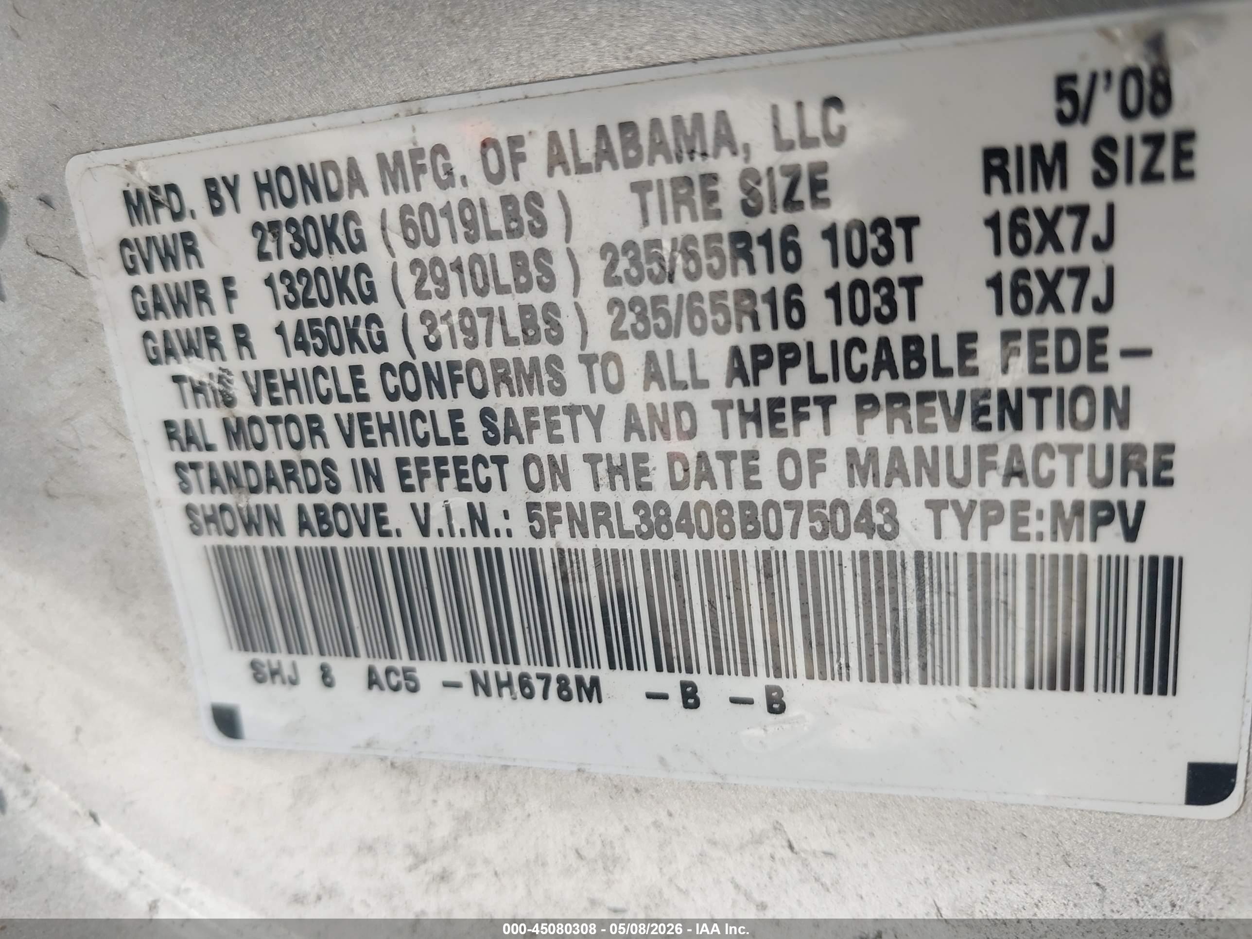 HONDA ODYSSEY image 9