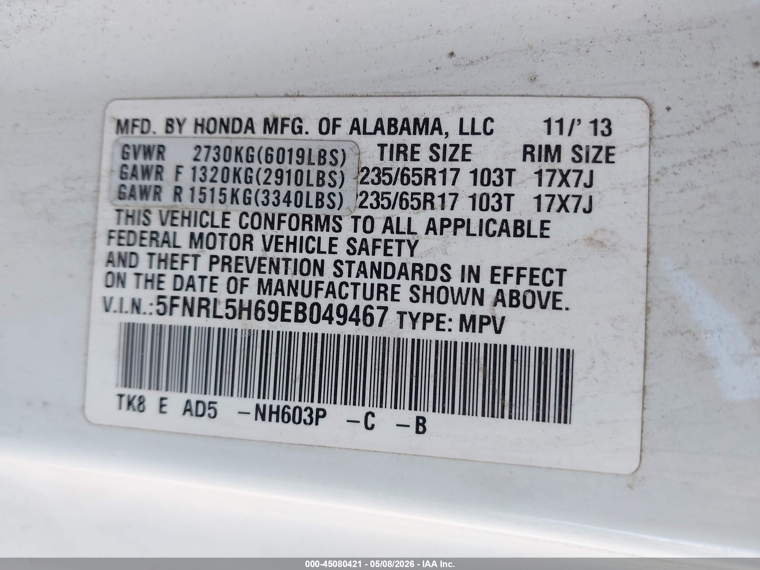 HONDA ODYSSEY image 9