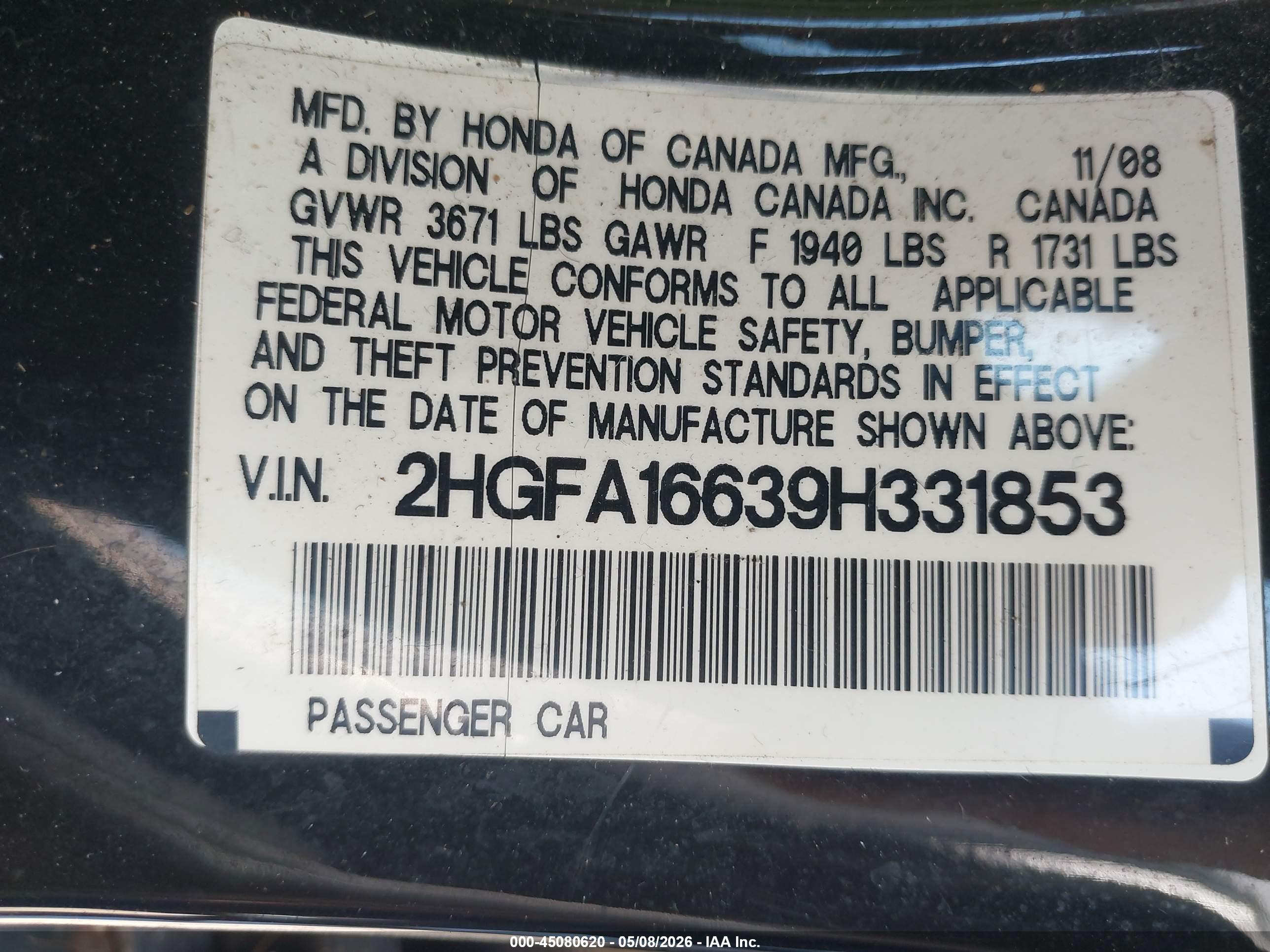 HONDA CIVIC image 9