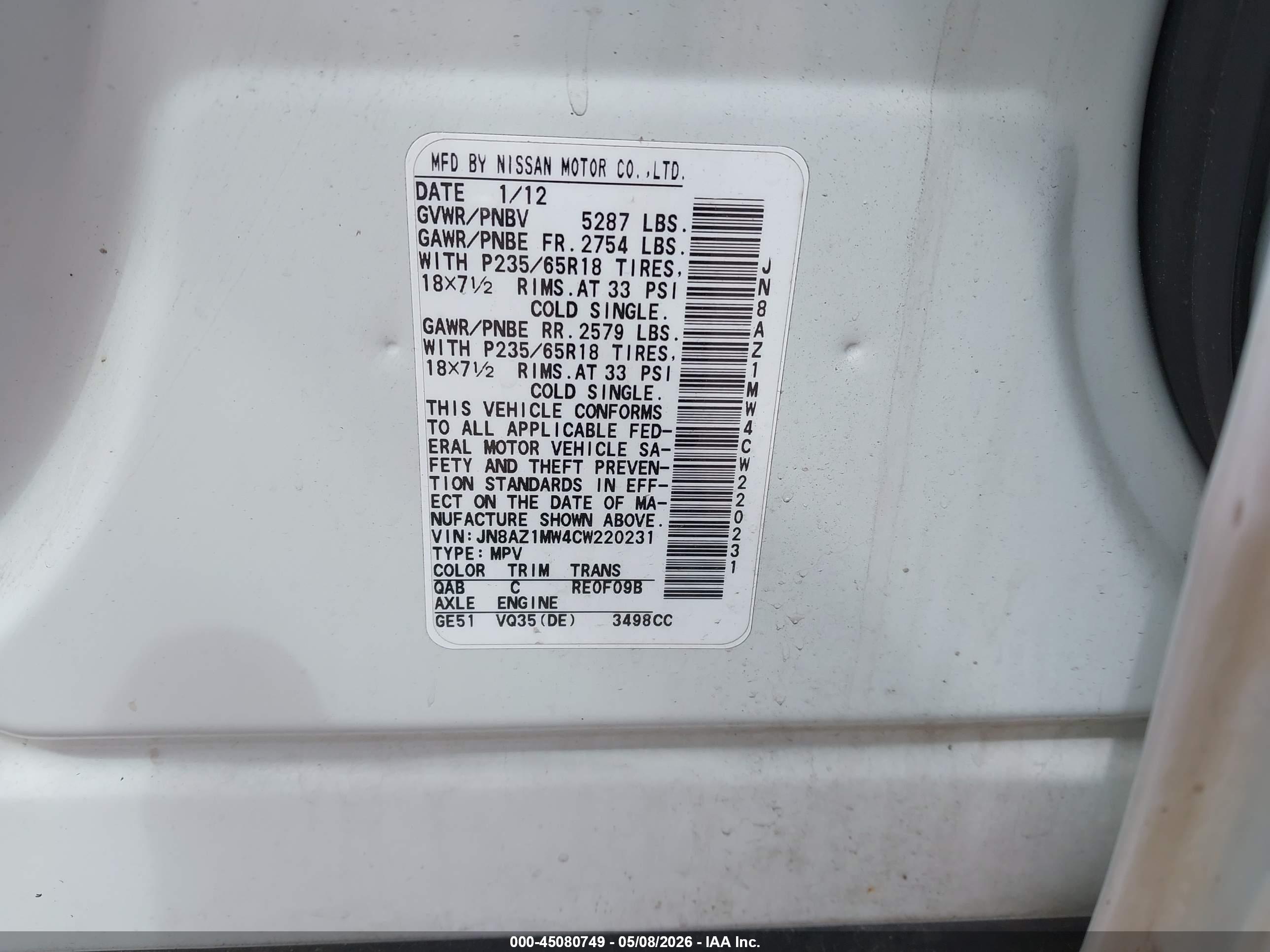NISSAN MURANO image 9