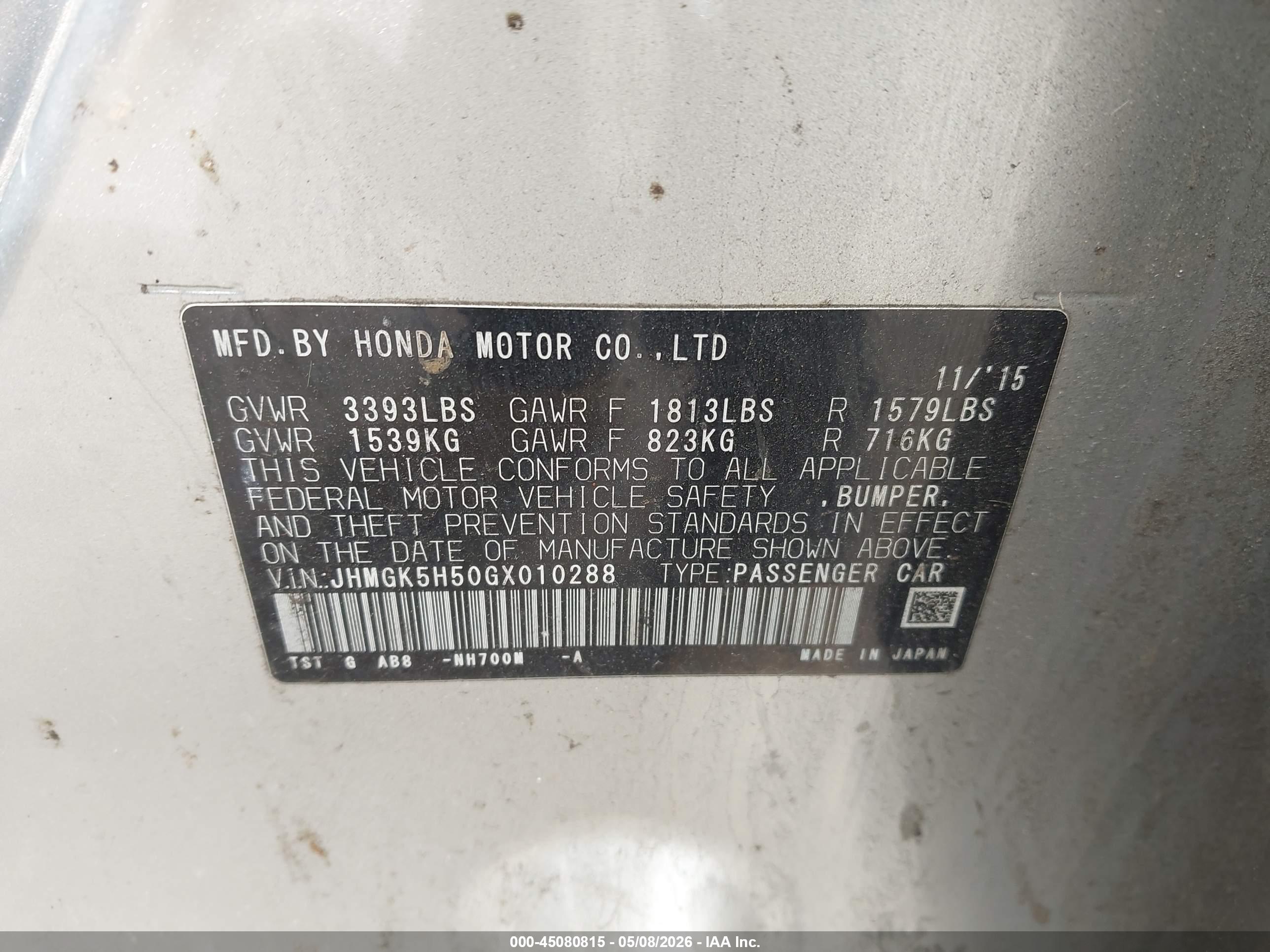 HONDA FIT image 9