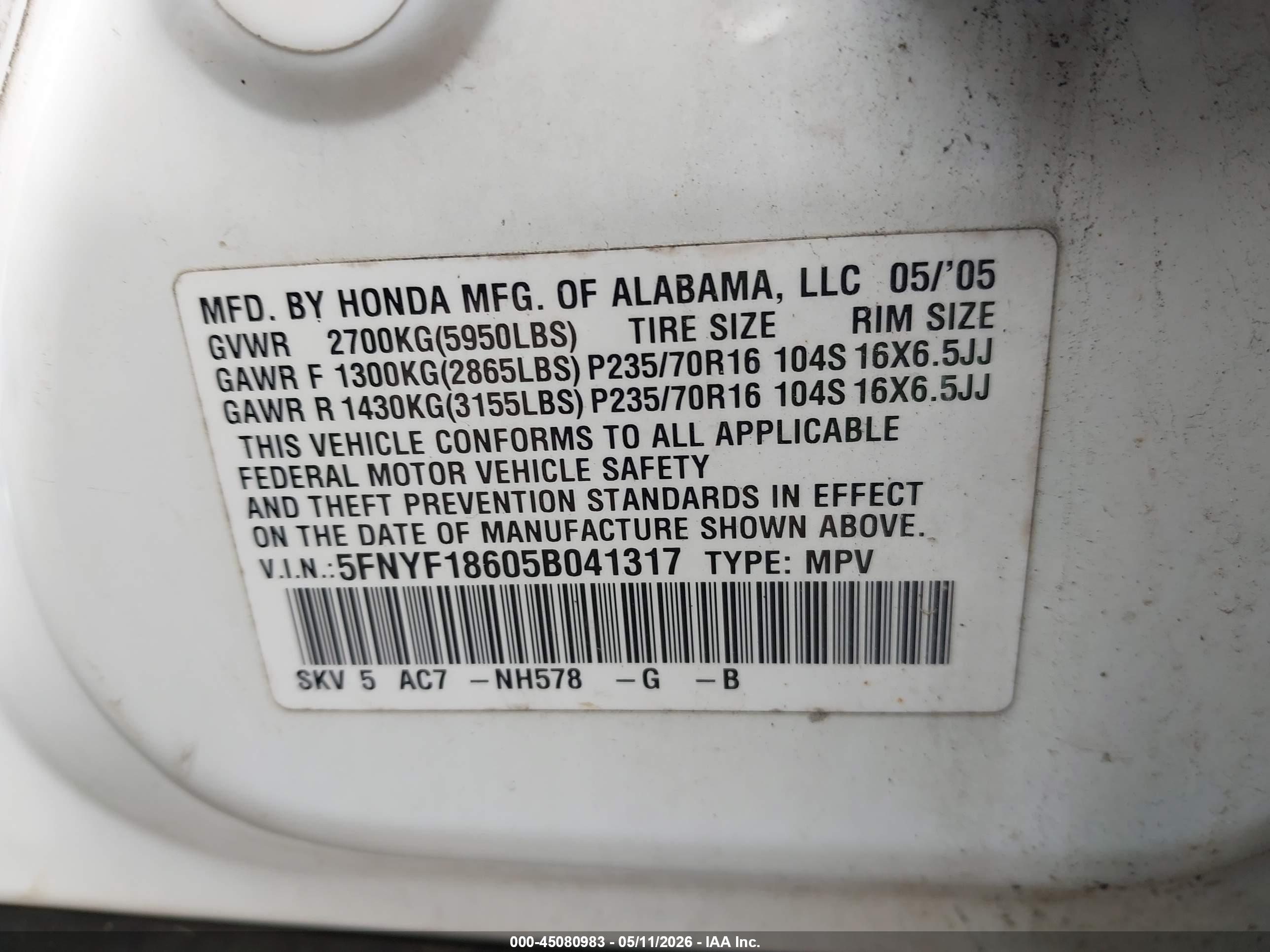 HONDA PILOT image 9