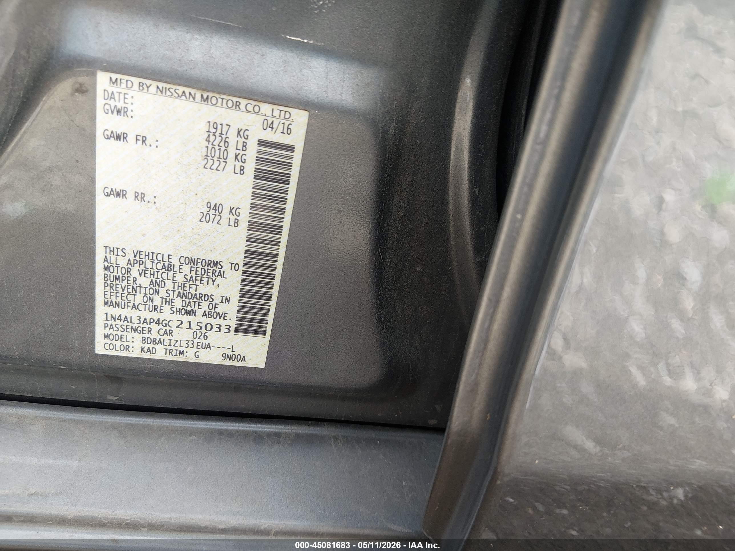 NISSAN ALTIMA image 9