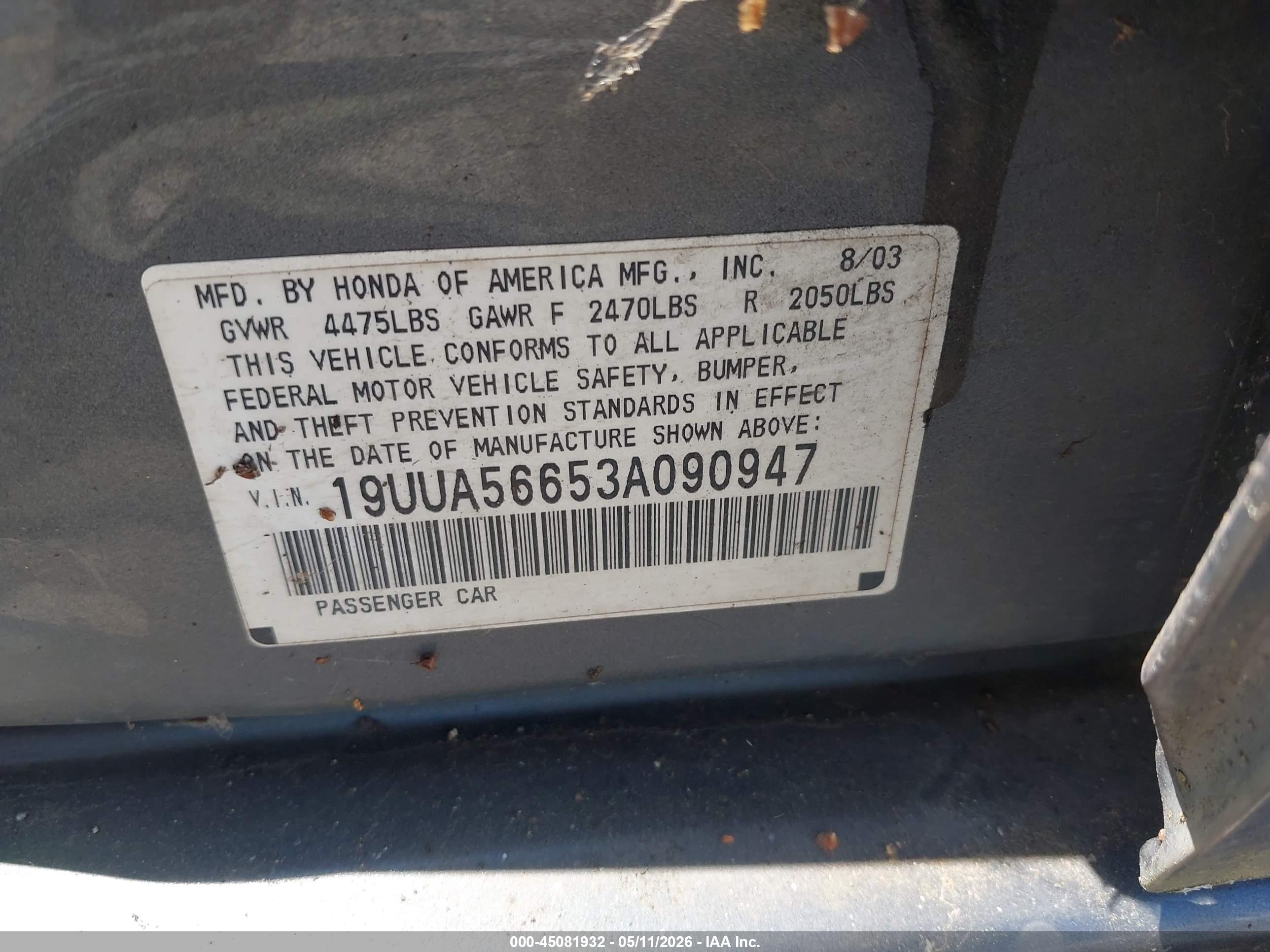 ACURA TL image 9