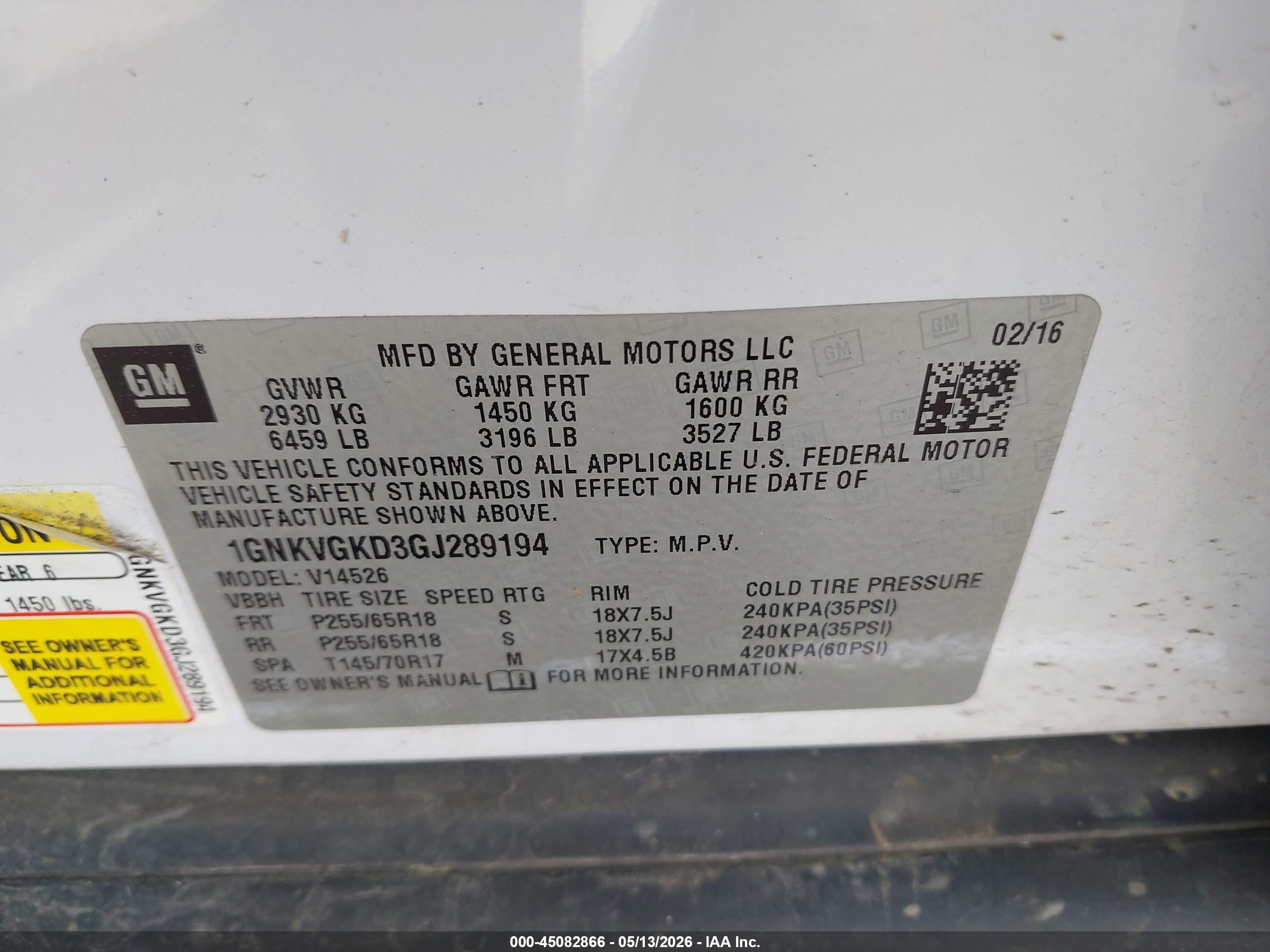 CHEVROLET TRAVERSE image 9