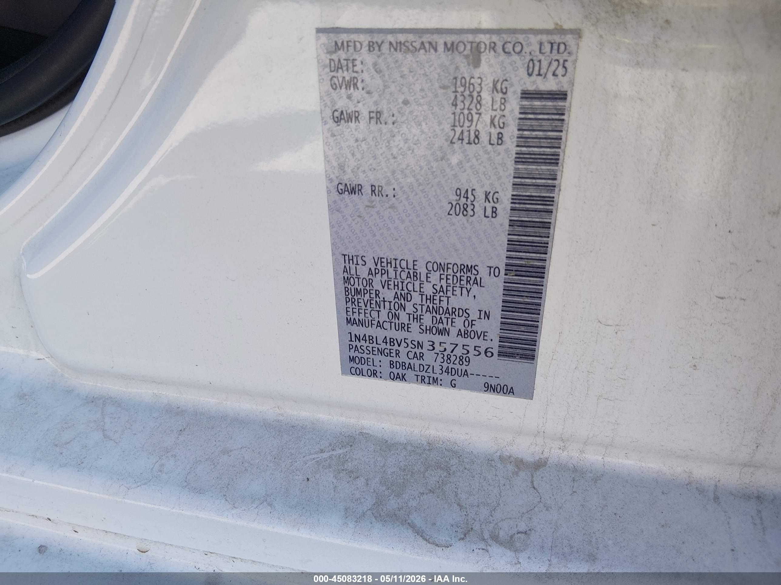 NISSAN ALTIMA image 9