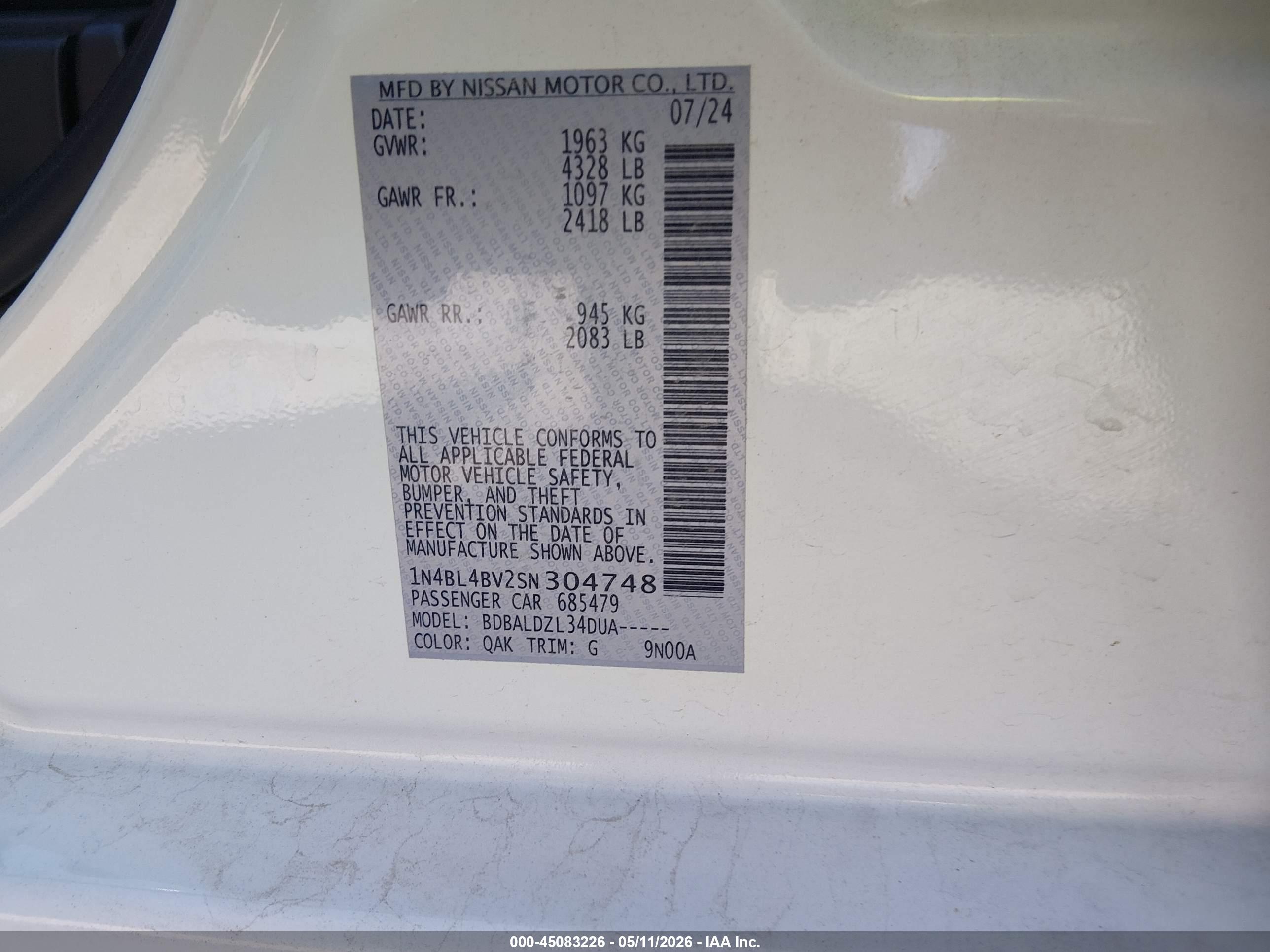 NISSAN ALTIMA image 9