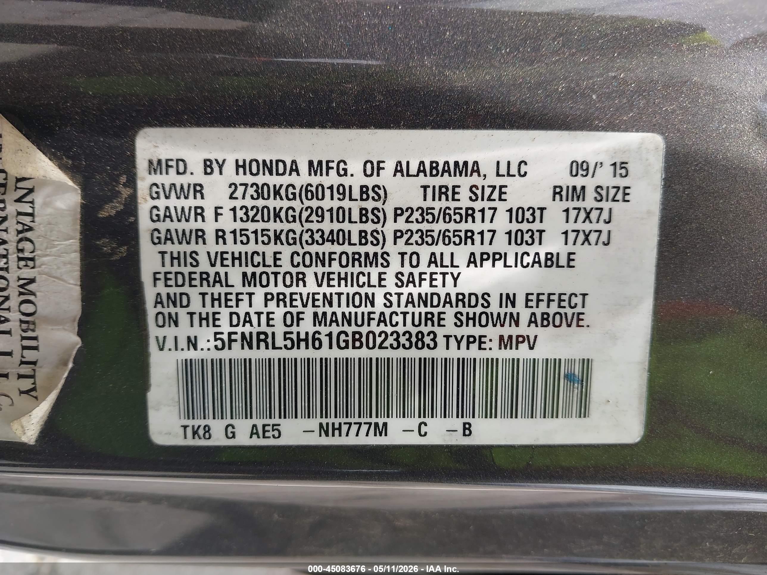 HONDA ODYSSEY image 9