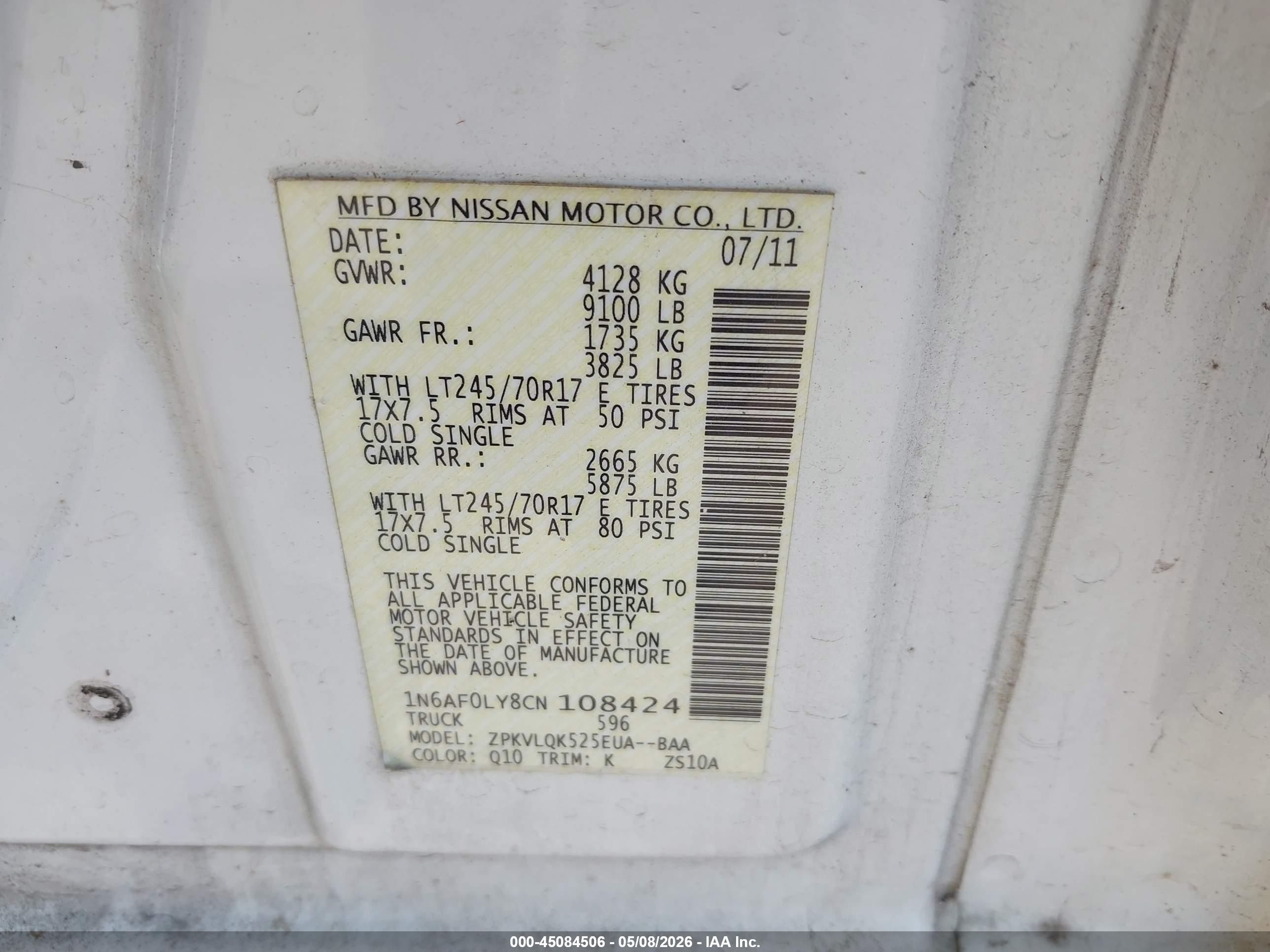 NISSAN NV image 9