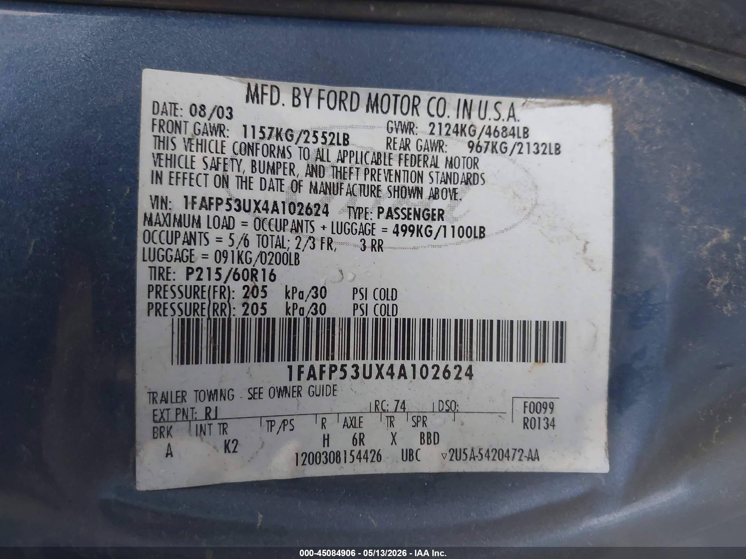 FORD TAURUS image 9